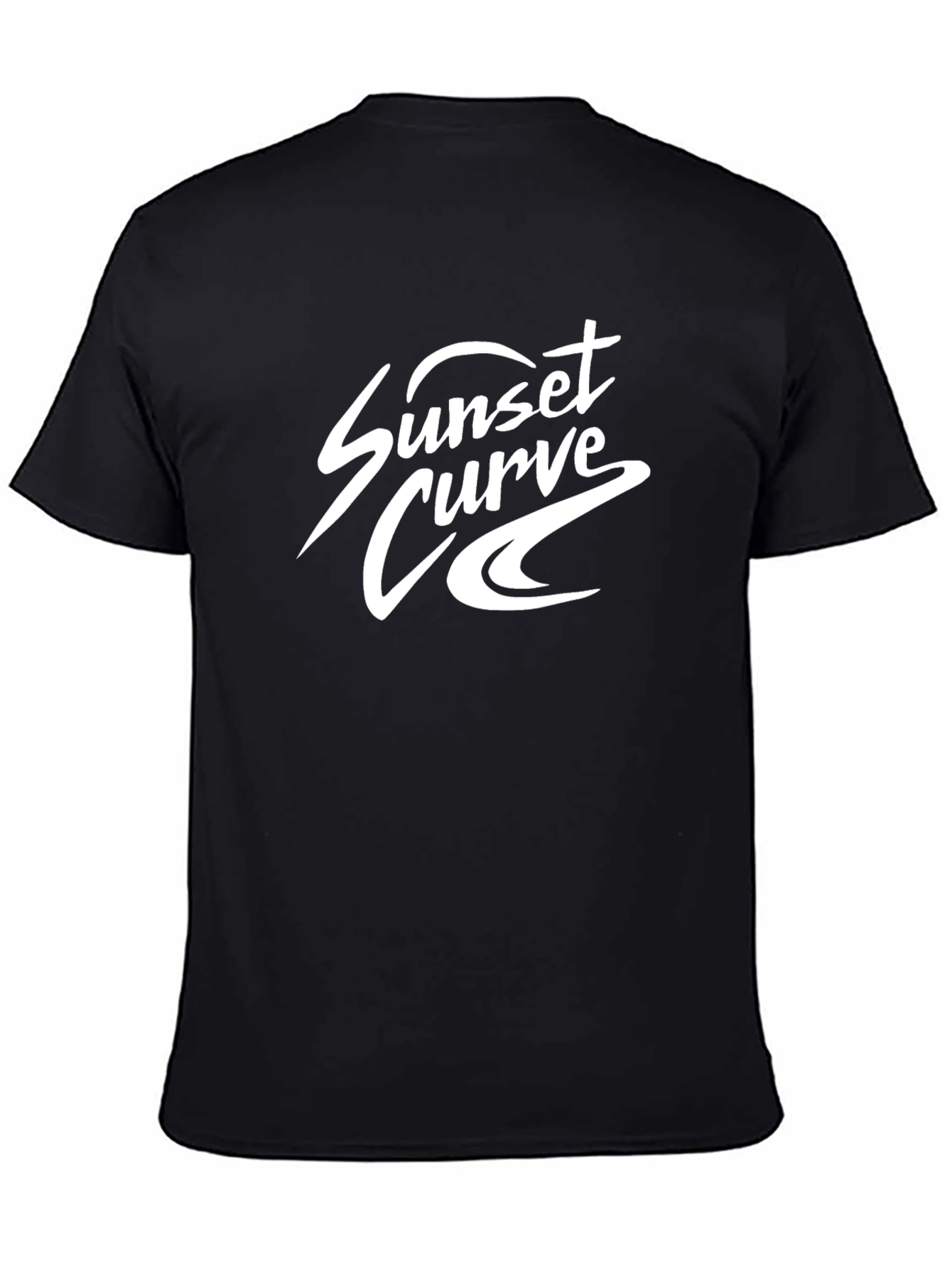 Sunset Curve Band Graphic Tee - Classic Black Cotton
