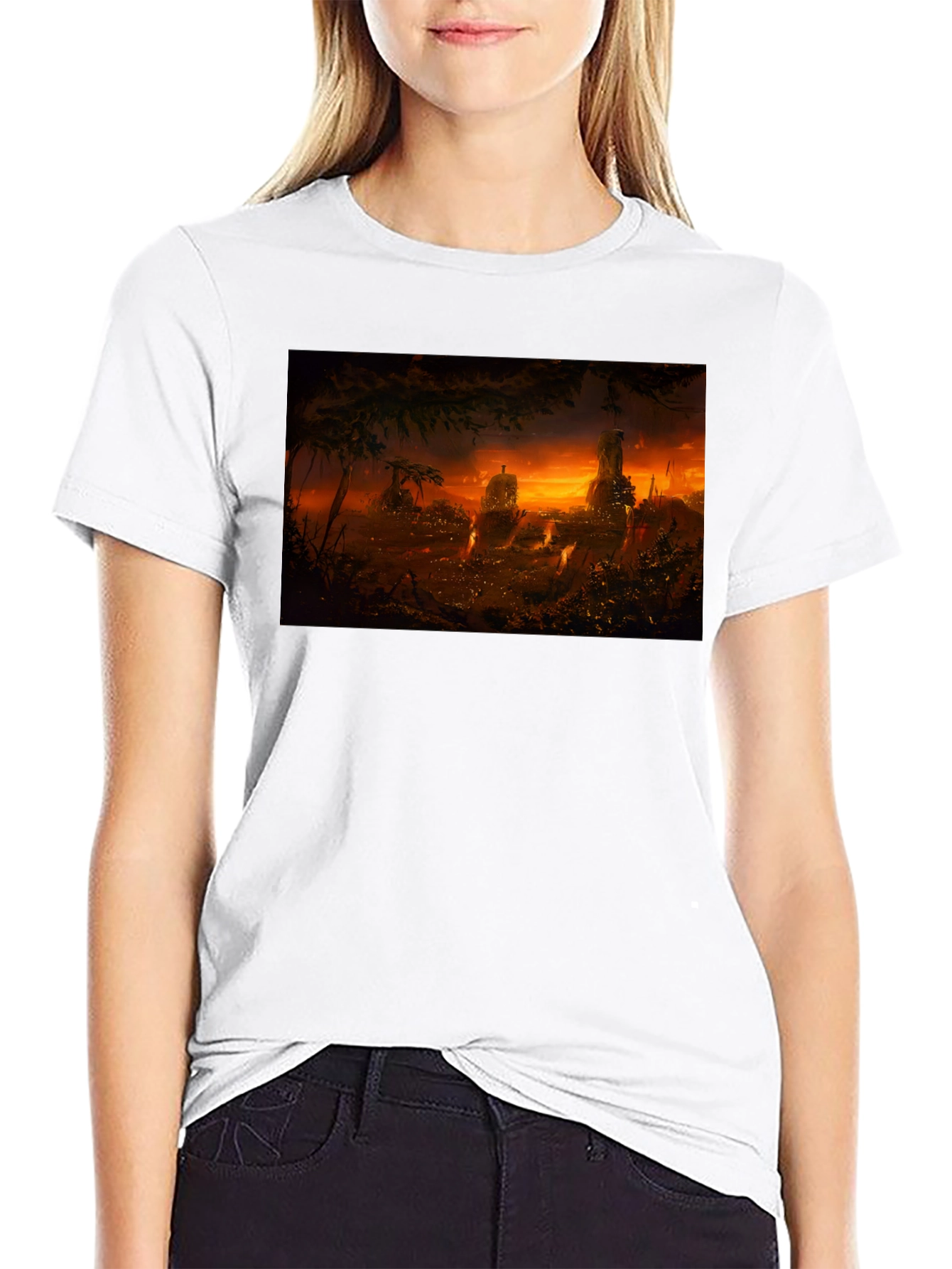 Sunset Landscape Graphic Print T-Shirt