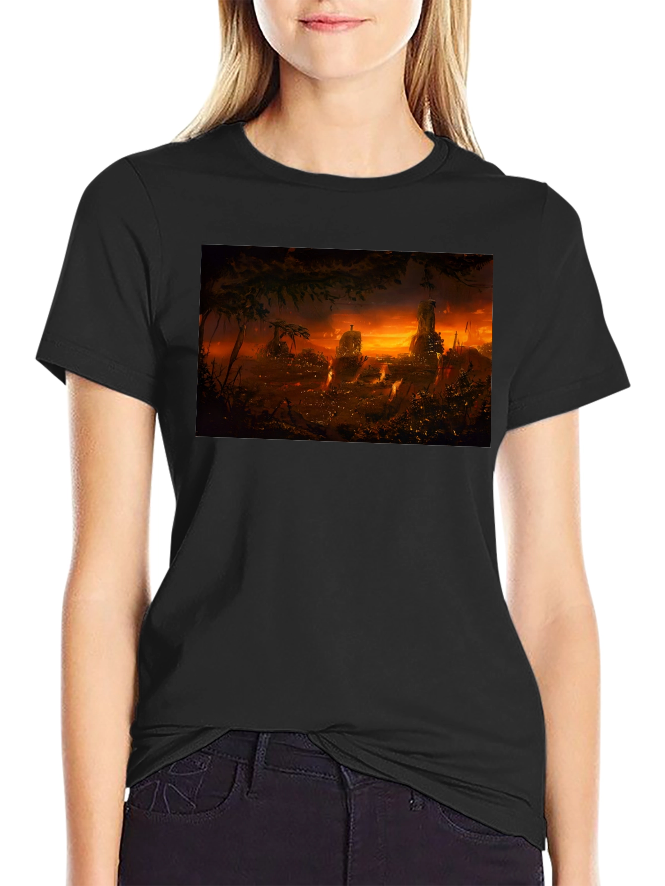 Sunset Landscape Graphic Print T-Shirt
