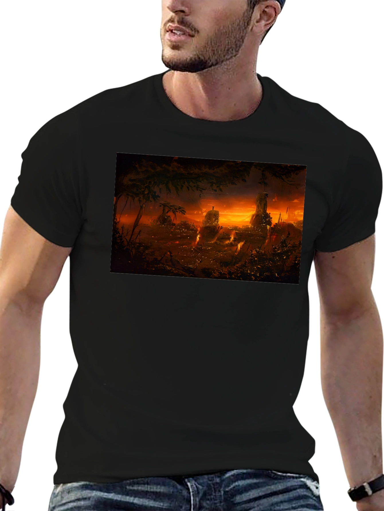 Sunset Landscape Graphic Print T-Shirt