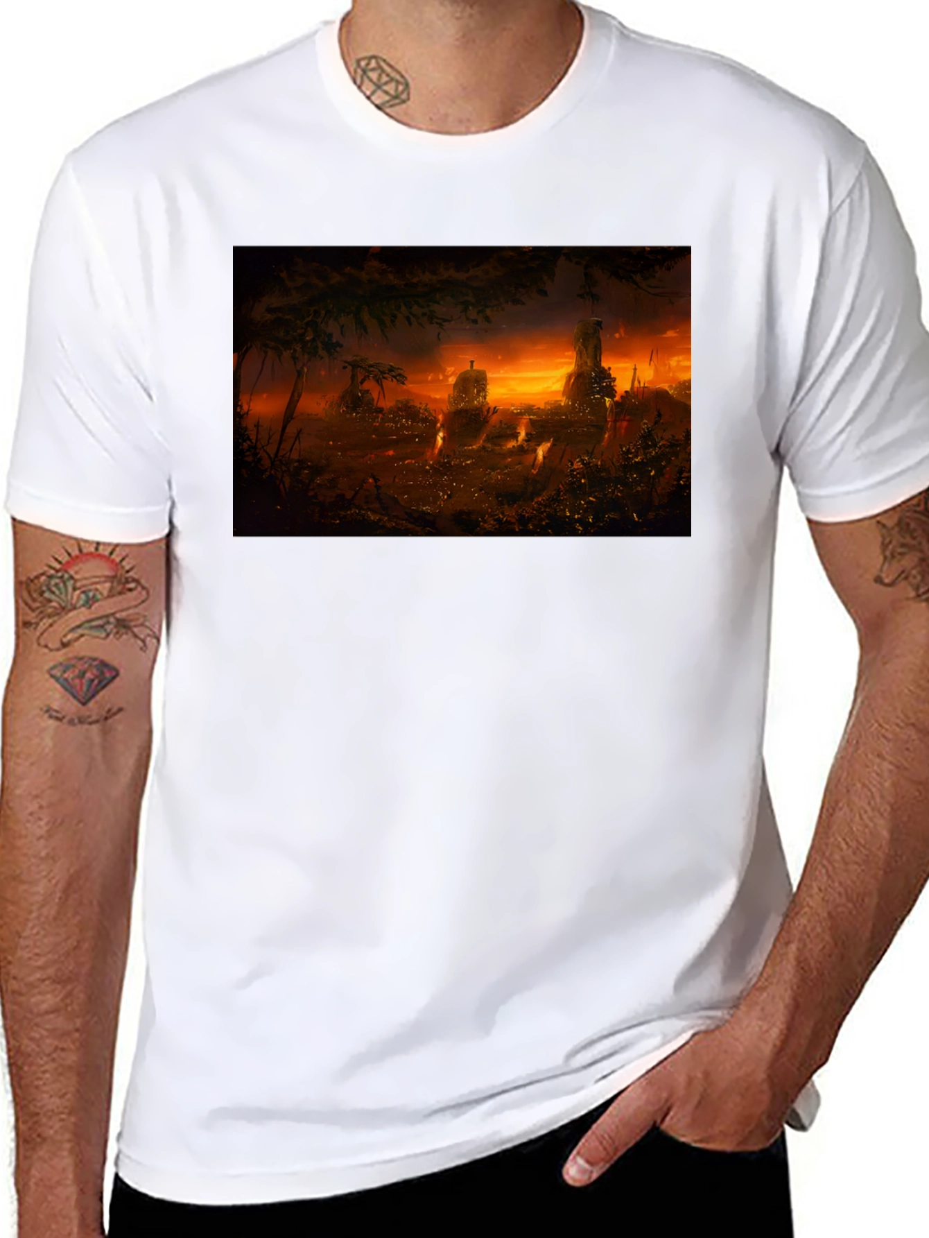 Sunset Landscape Graphic Print T-Shirt