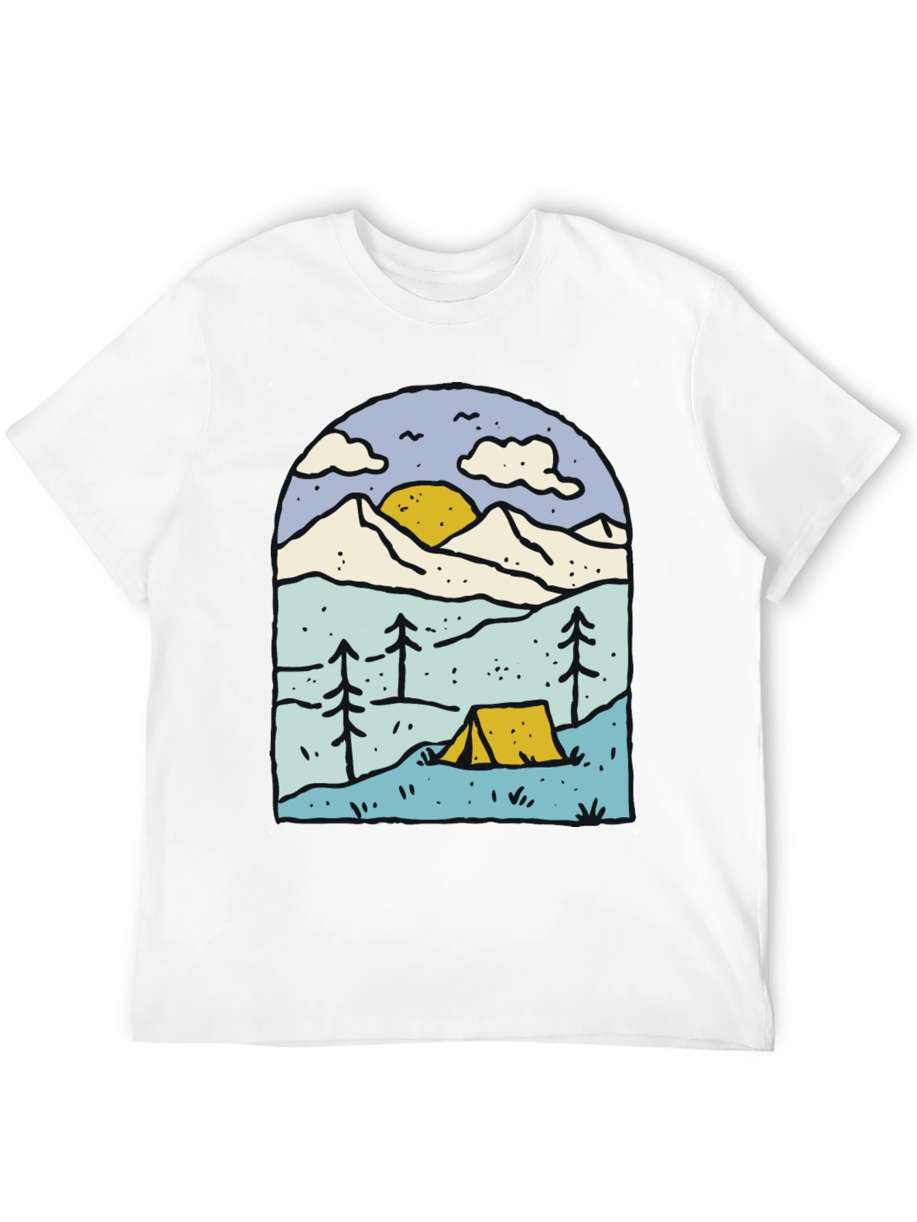Camping Adventure Graphic Tee - Black