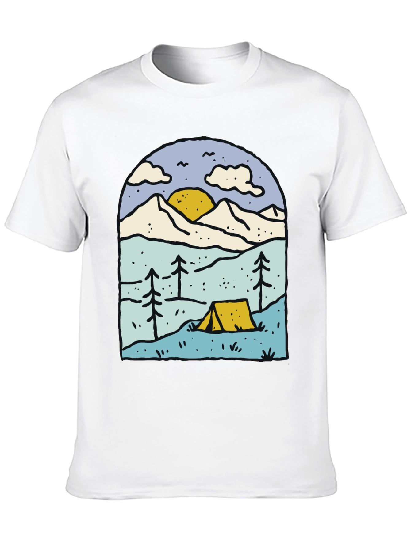 Camping Adventure Graphic Tee - Black