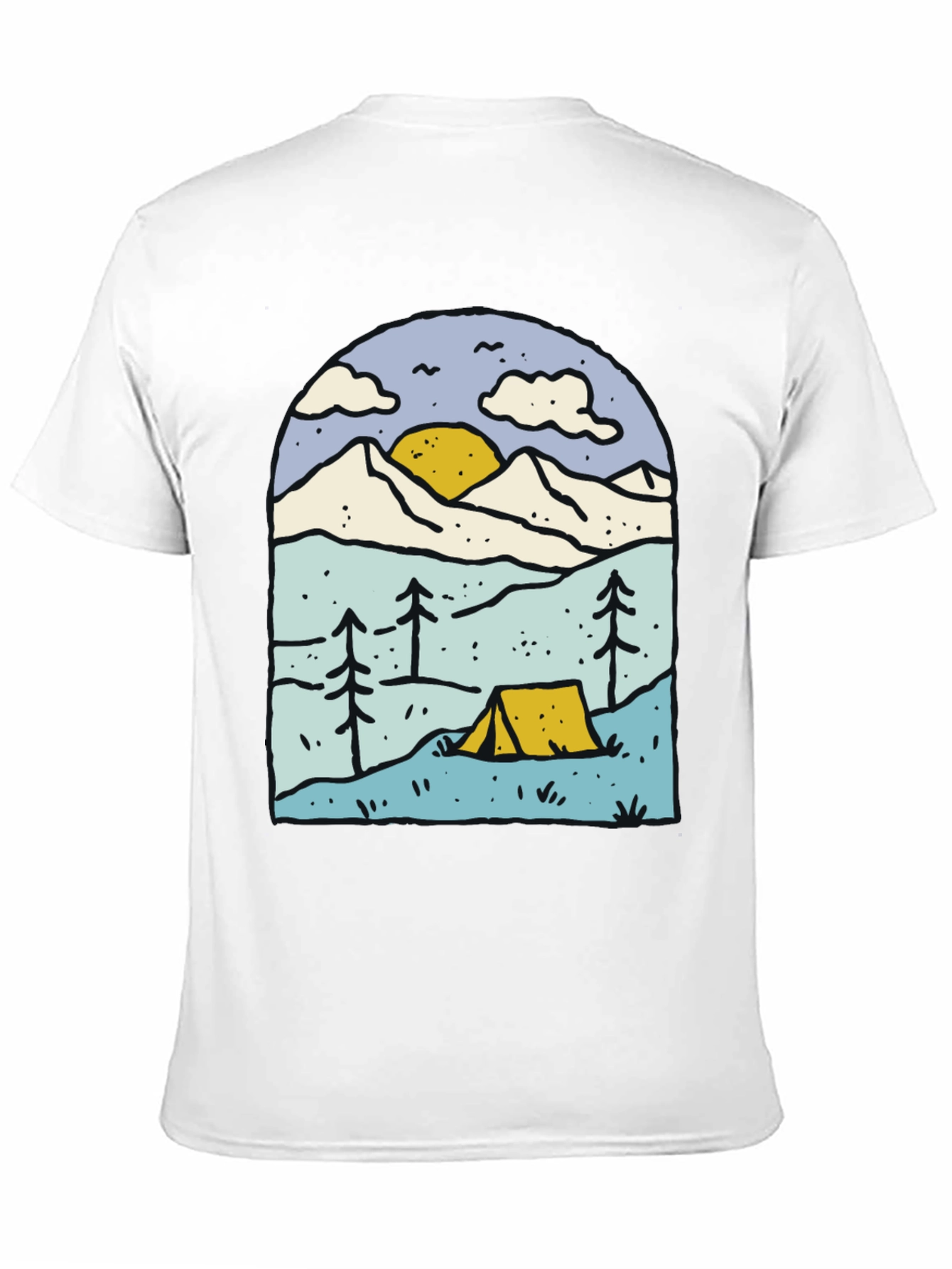 Camping Adventure Graphic Tee - Black