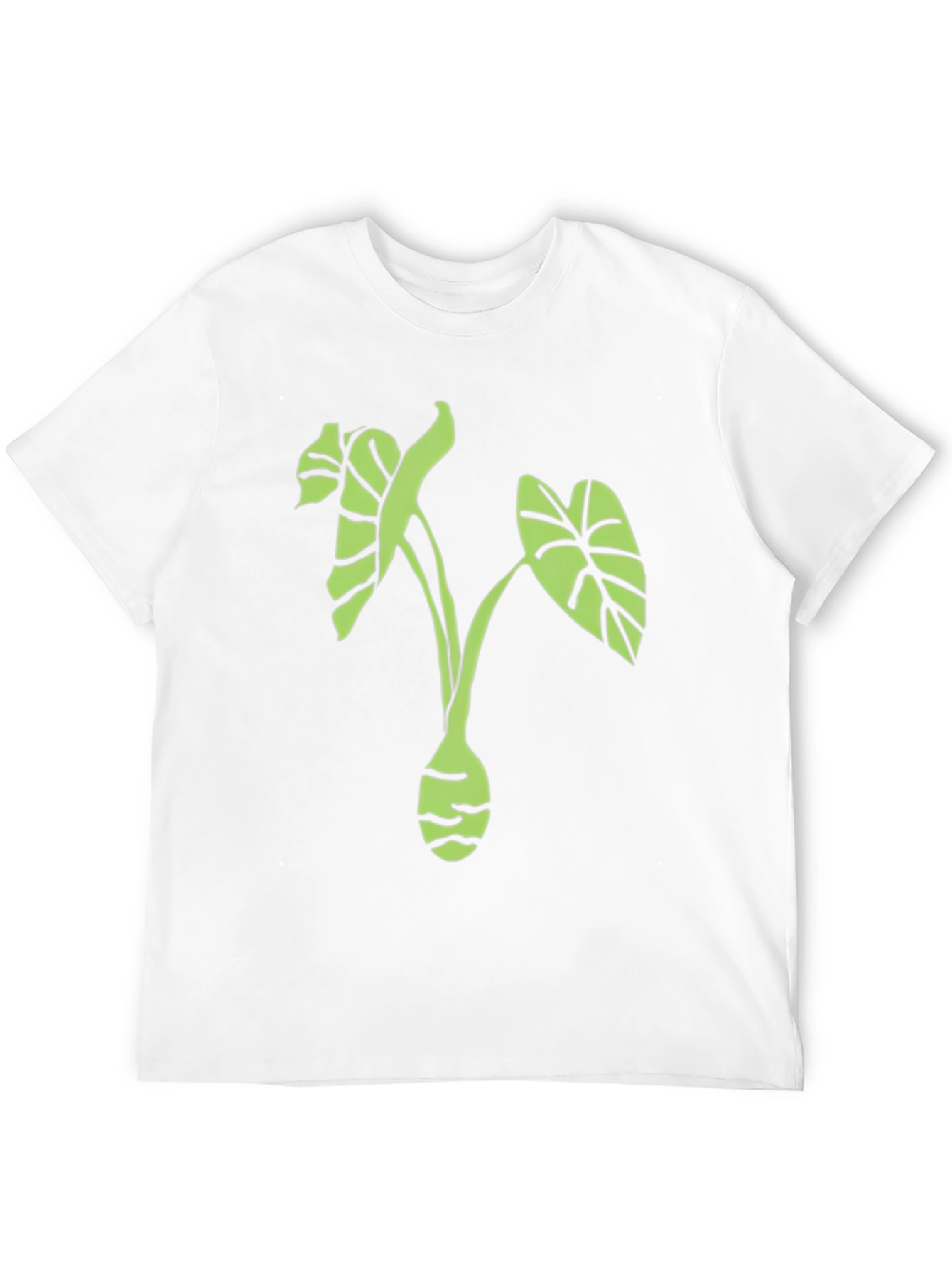 Black T-Shirt with Green Plant Design