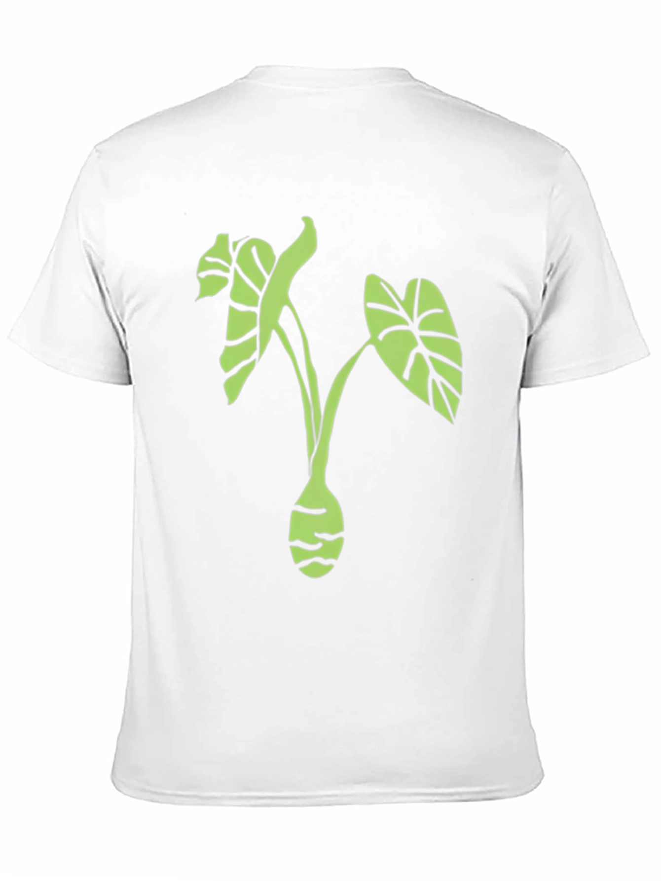 Black T-Shirt with Green Plant Design