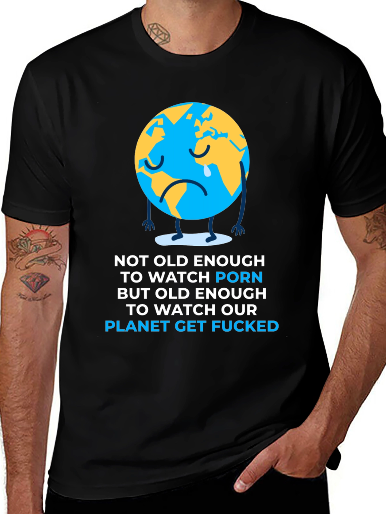 Sad Earth Graphic T-Shirt