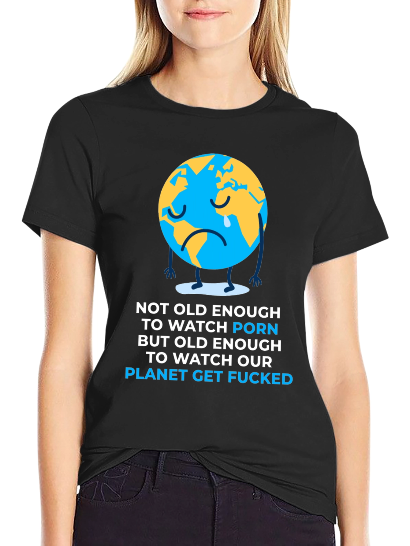 Sad Earth Graphic T-Shirt