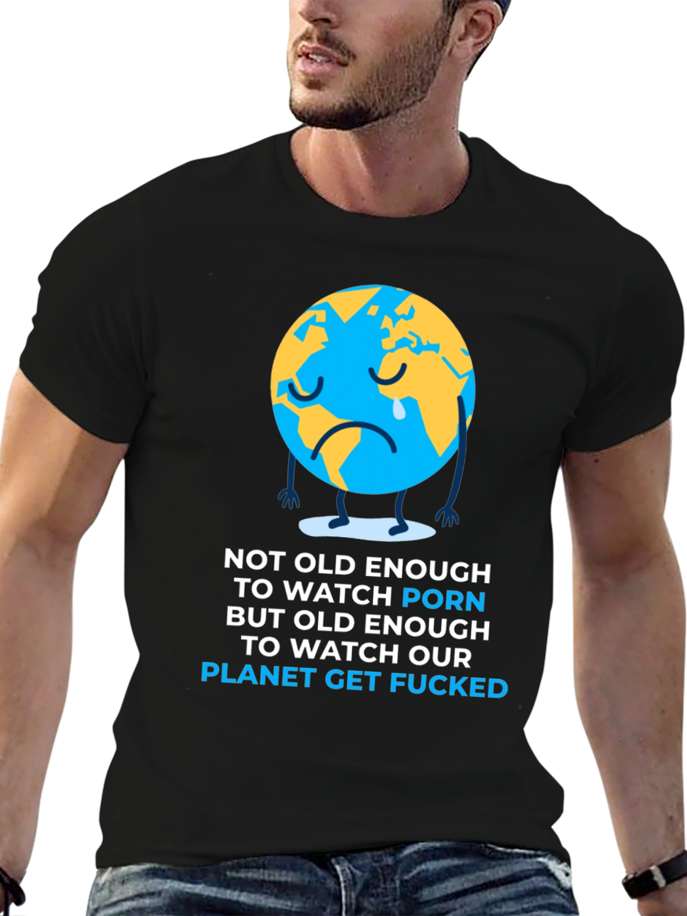 Sad Earth Graphic T-Shirt