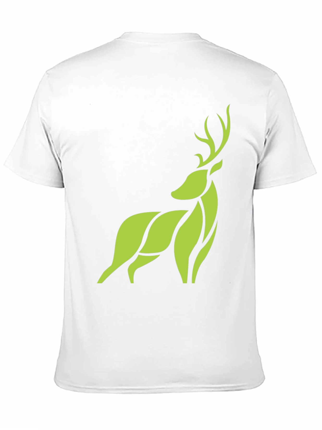 Modern Geometric Deer Graphic Tee - Black