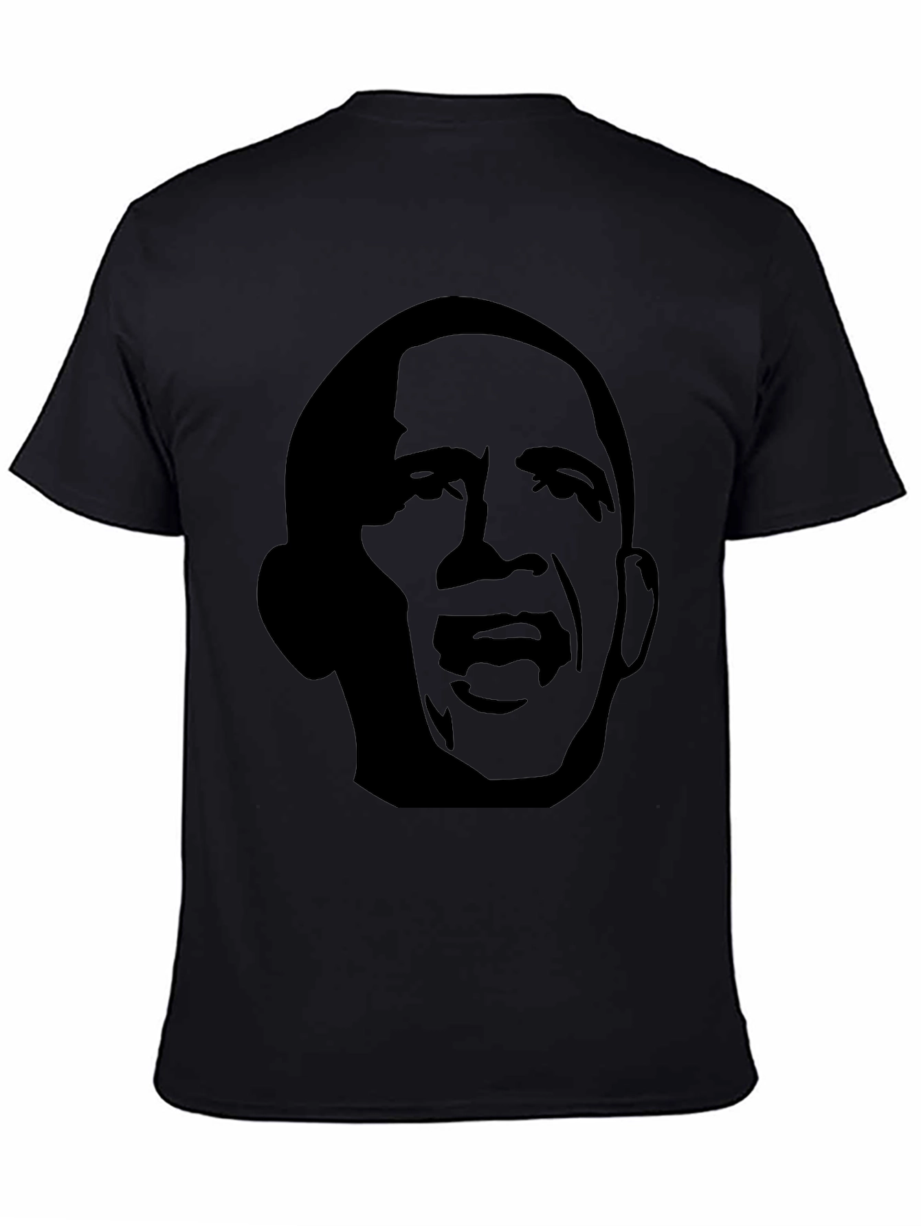 Obama Silhouette Graphic Tee - Black Cotton Casual T-Shirt