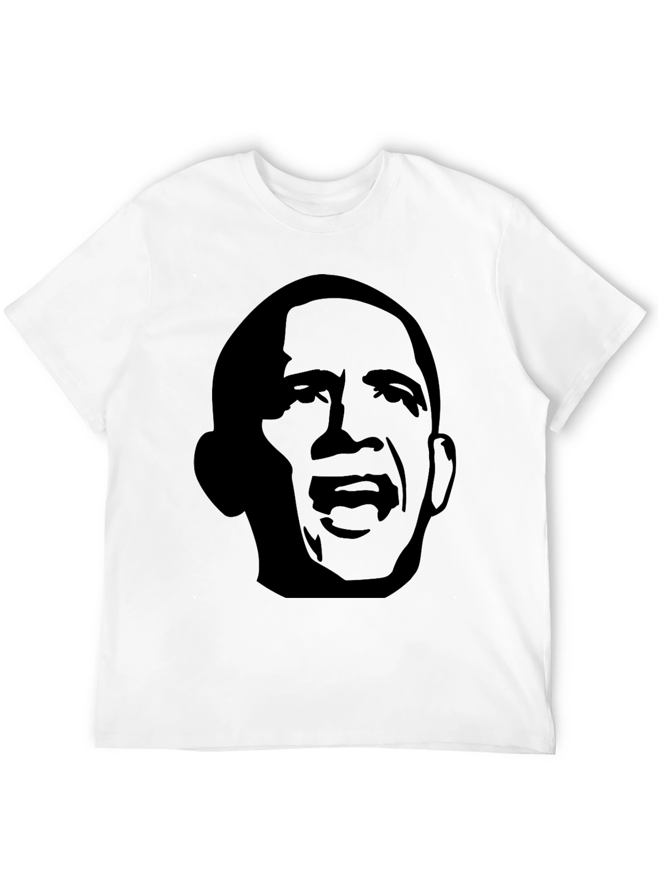 Obama Silhouette Graphic Tee - Black Cotton Casual T-Shirt