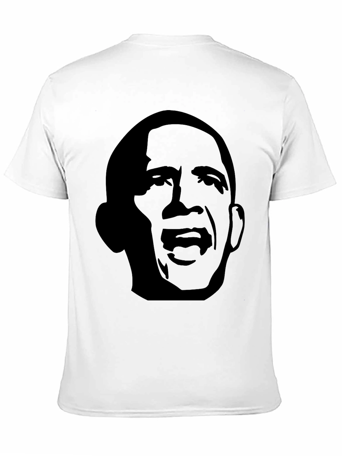 Obama Silhouette Graphic Tee - Black Cotton Casual T-Shirt
