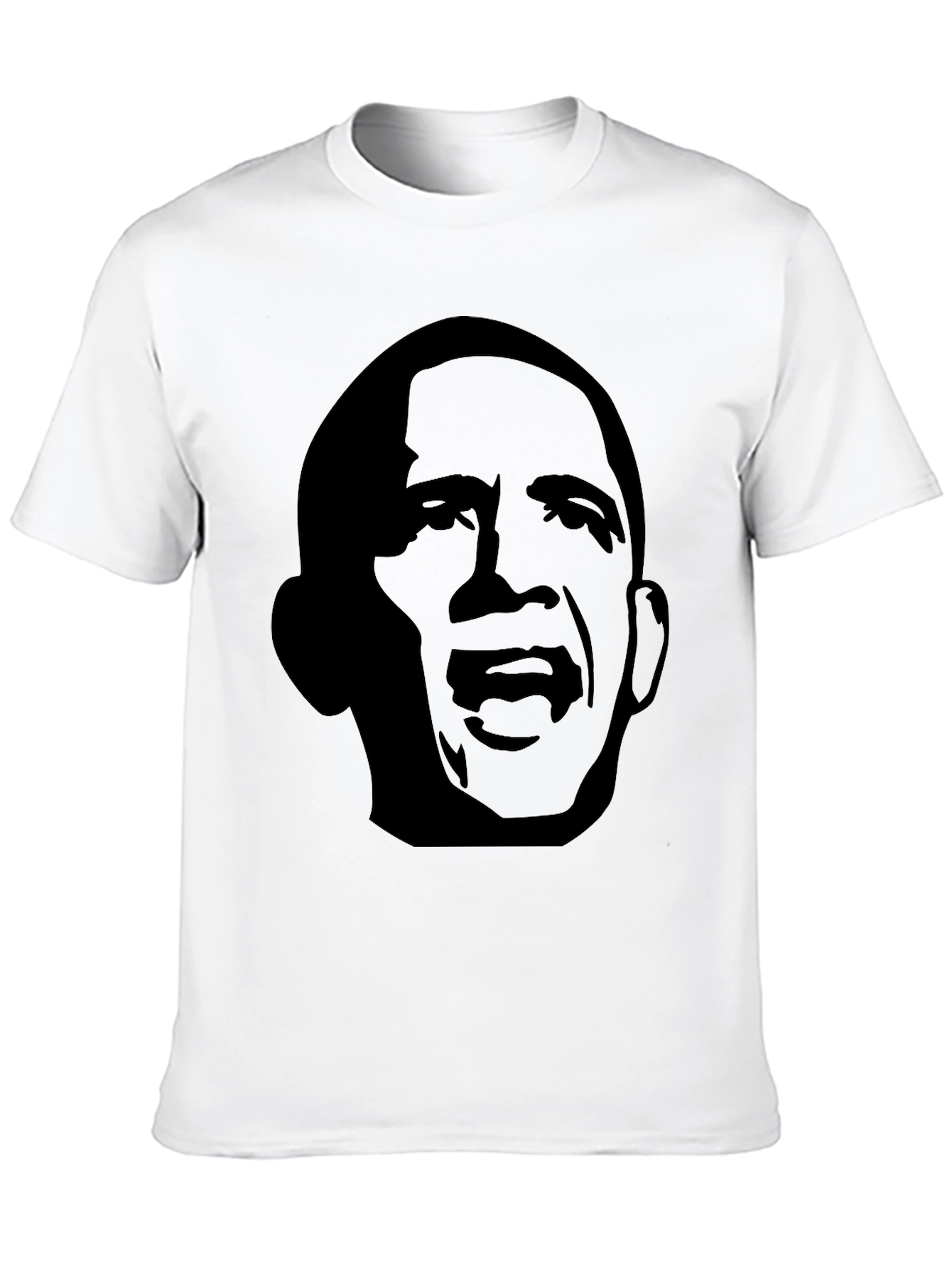 Obama Silhouette Graphic Tee - Black Cotton Casual T-Shirt
