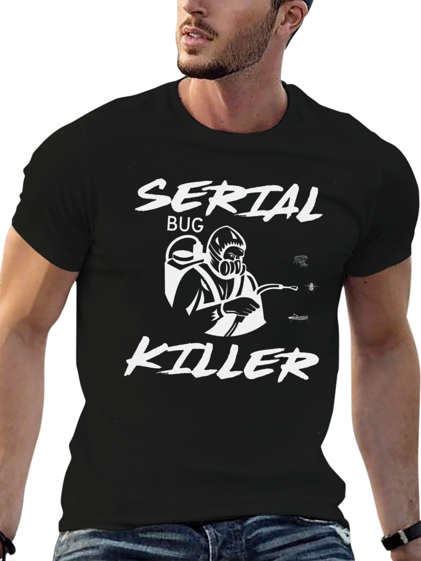 Serial Bug Killer Graphic T-Shirt Funny Pest Control Tee