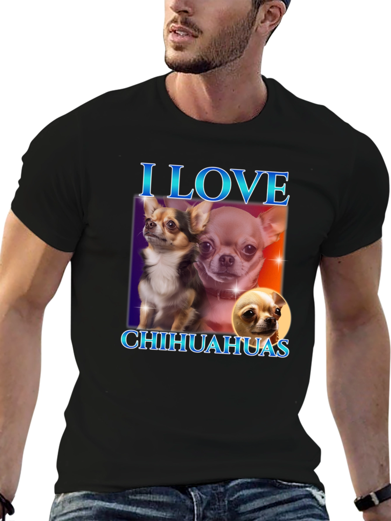 I Love Chihuahuas Black T-Shirt