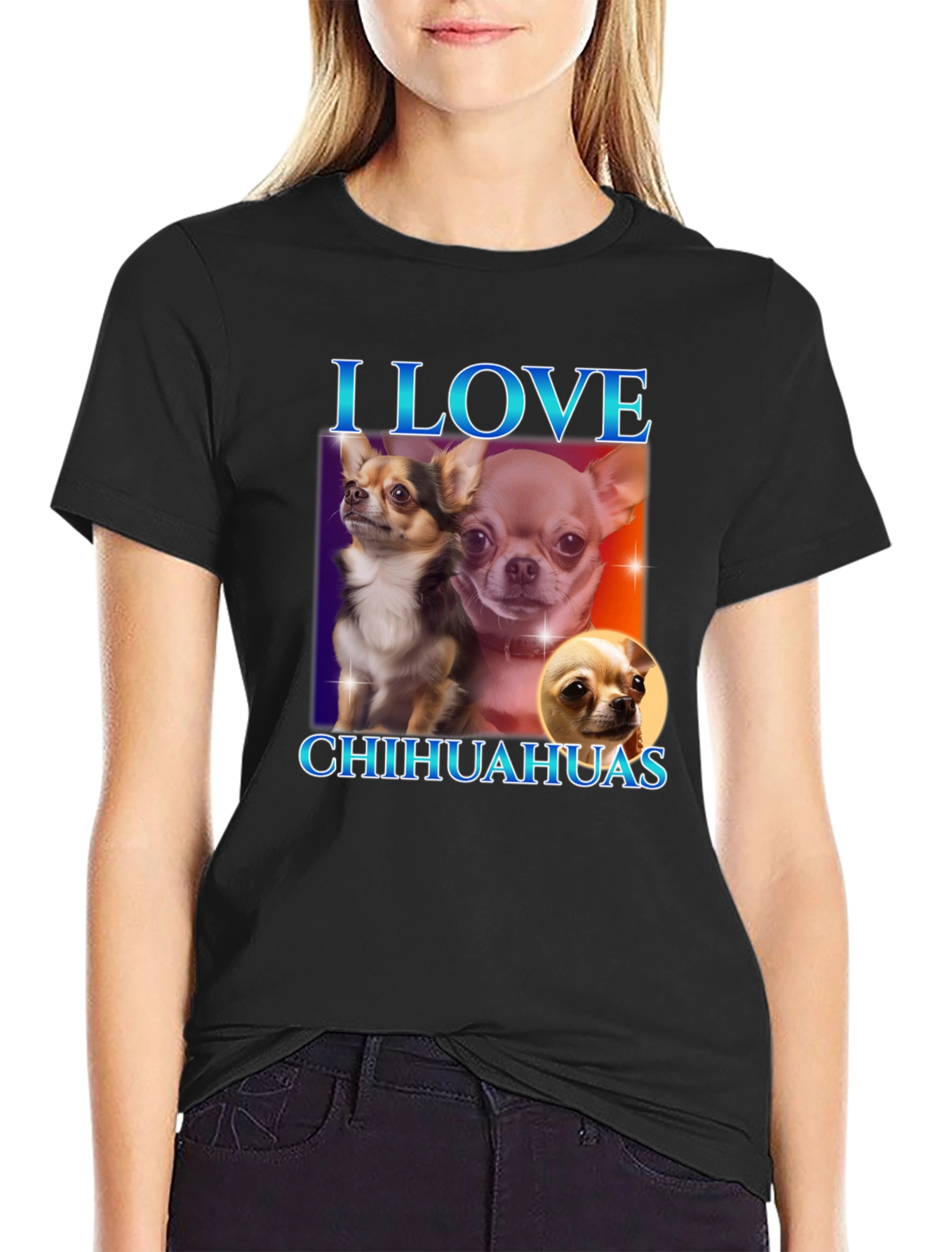 I Love Chihuahuas Black T-Shirt