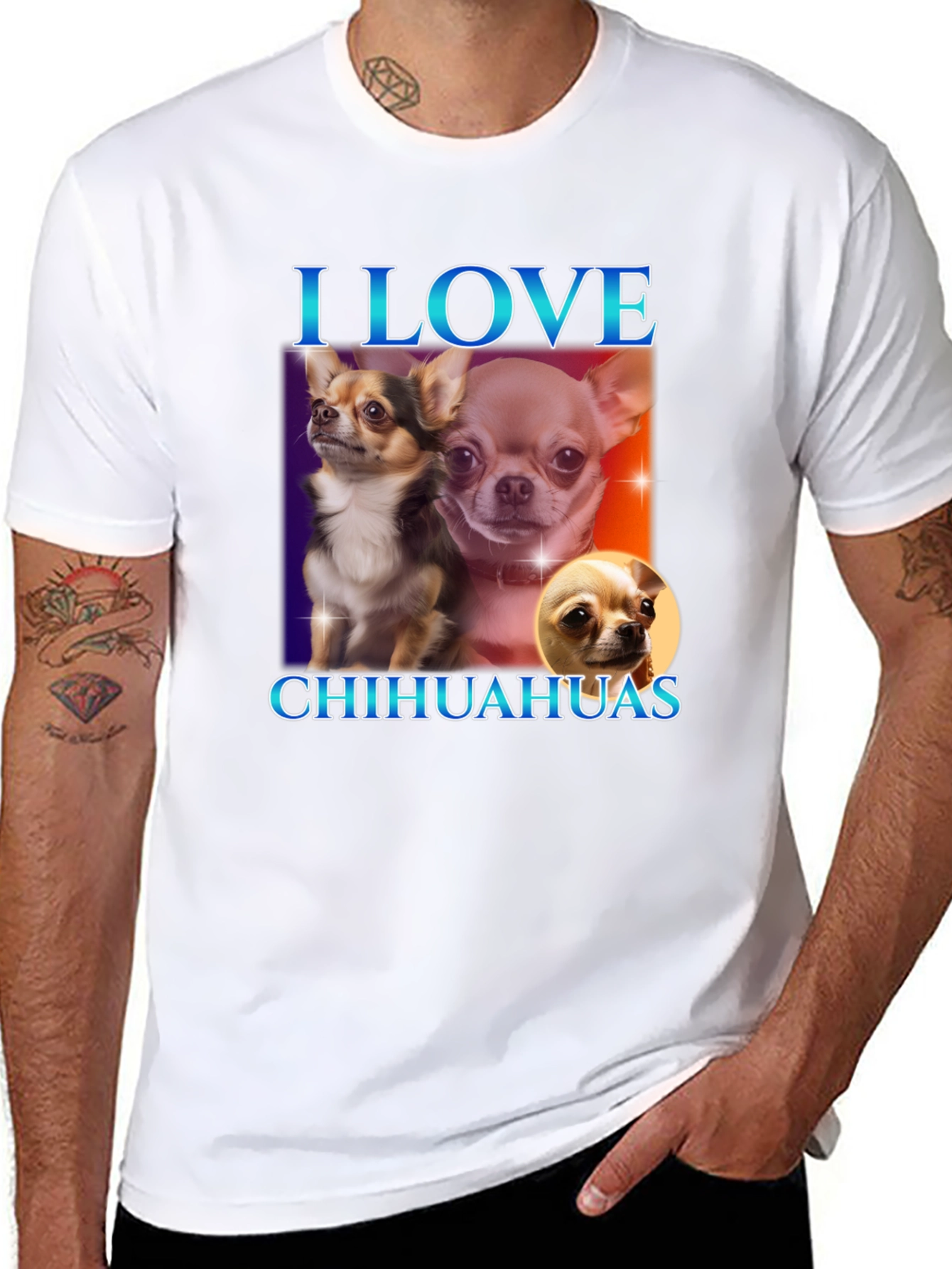 I Love Chihuahuas Black T-Shirt
