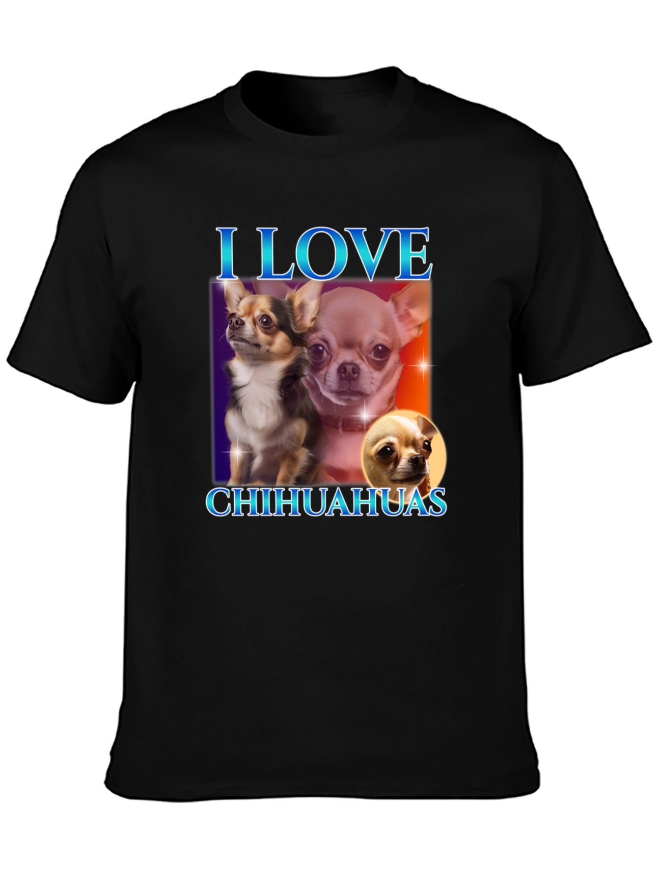 I Love Chihuahuas Black T-Shirt