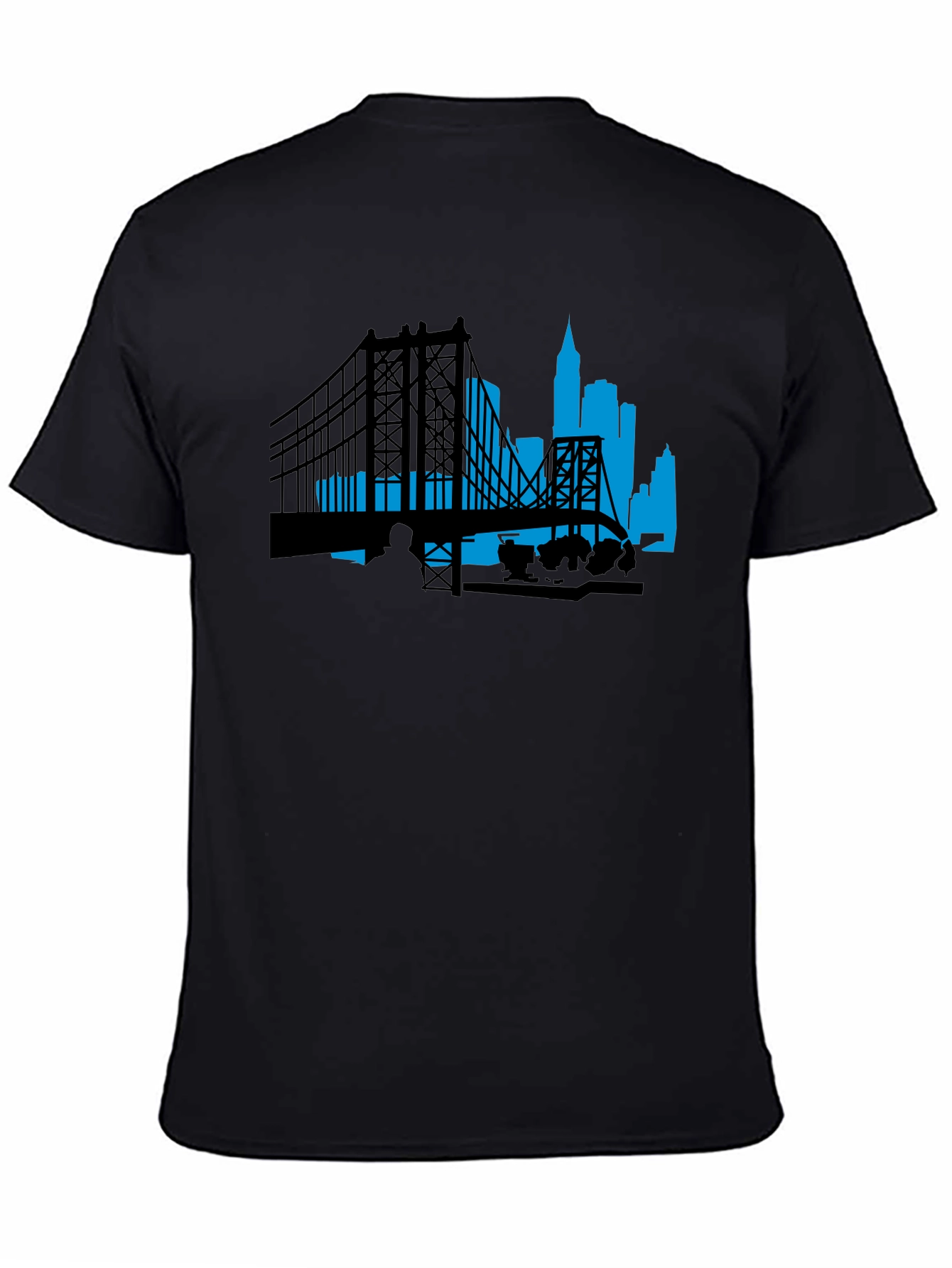 City Skyline Graphic Tee - Black Cotton T-Shirt