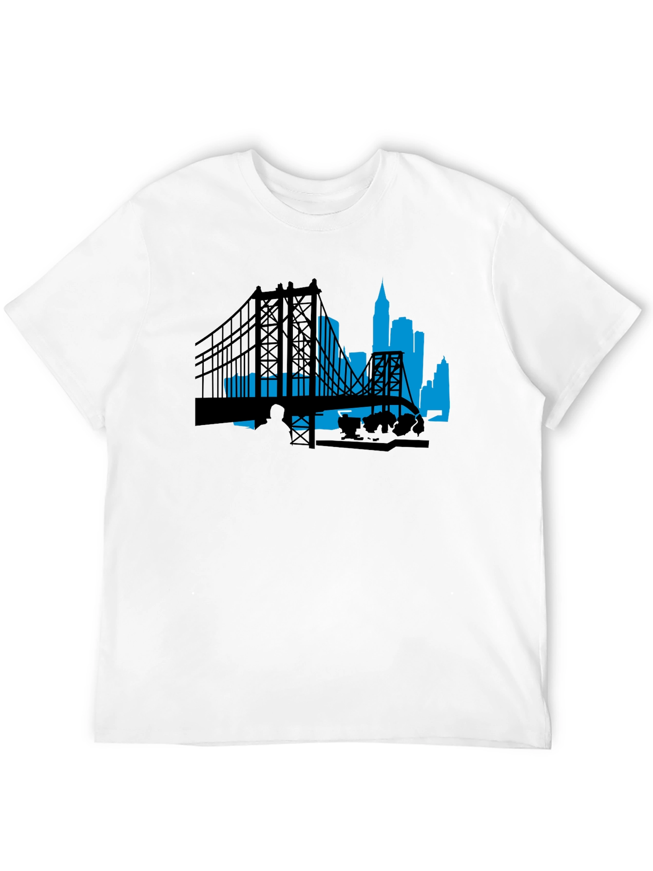 City Skyline Graphic Tee - Black Cotton T-Shirt