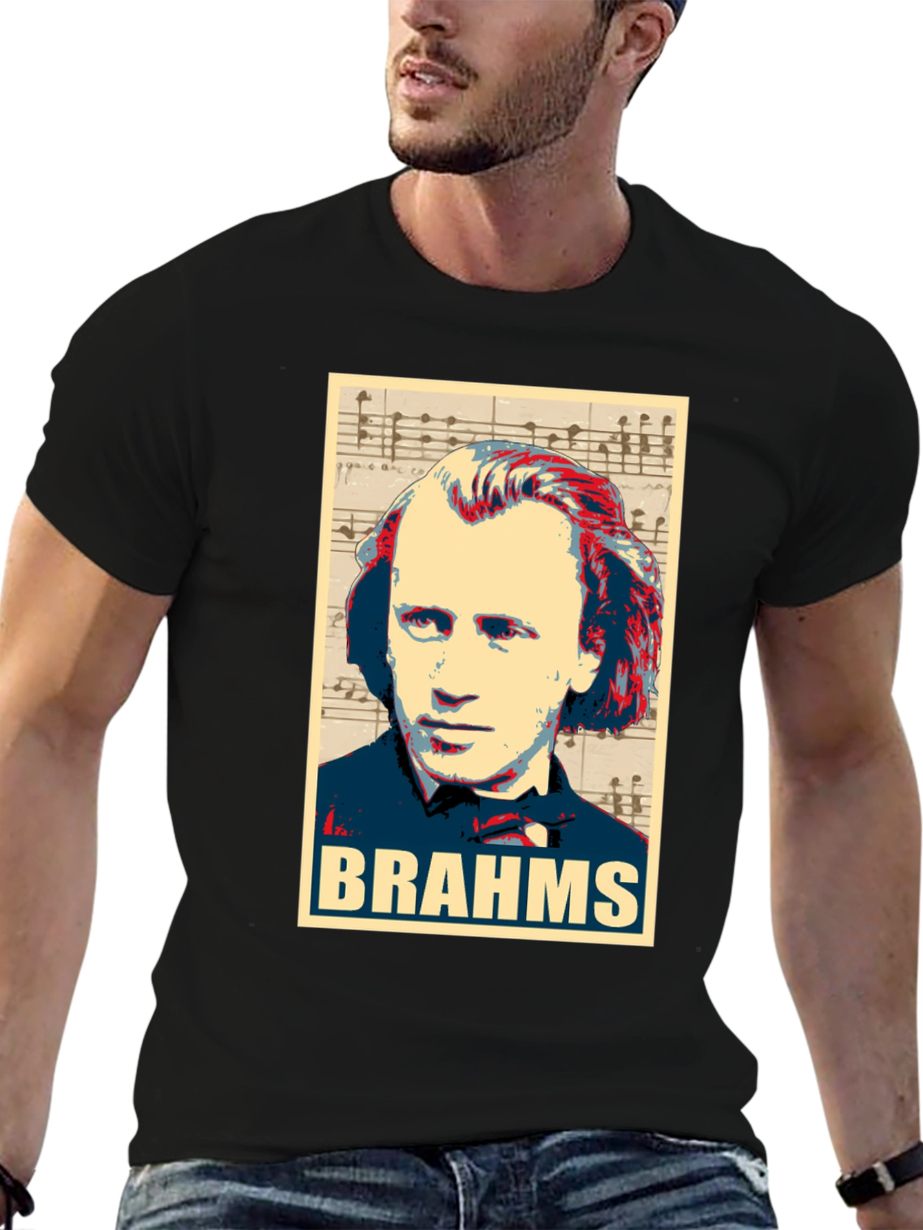 Johannes Brahms Portrait Graphic T-Shirt