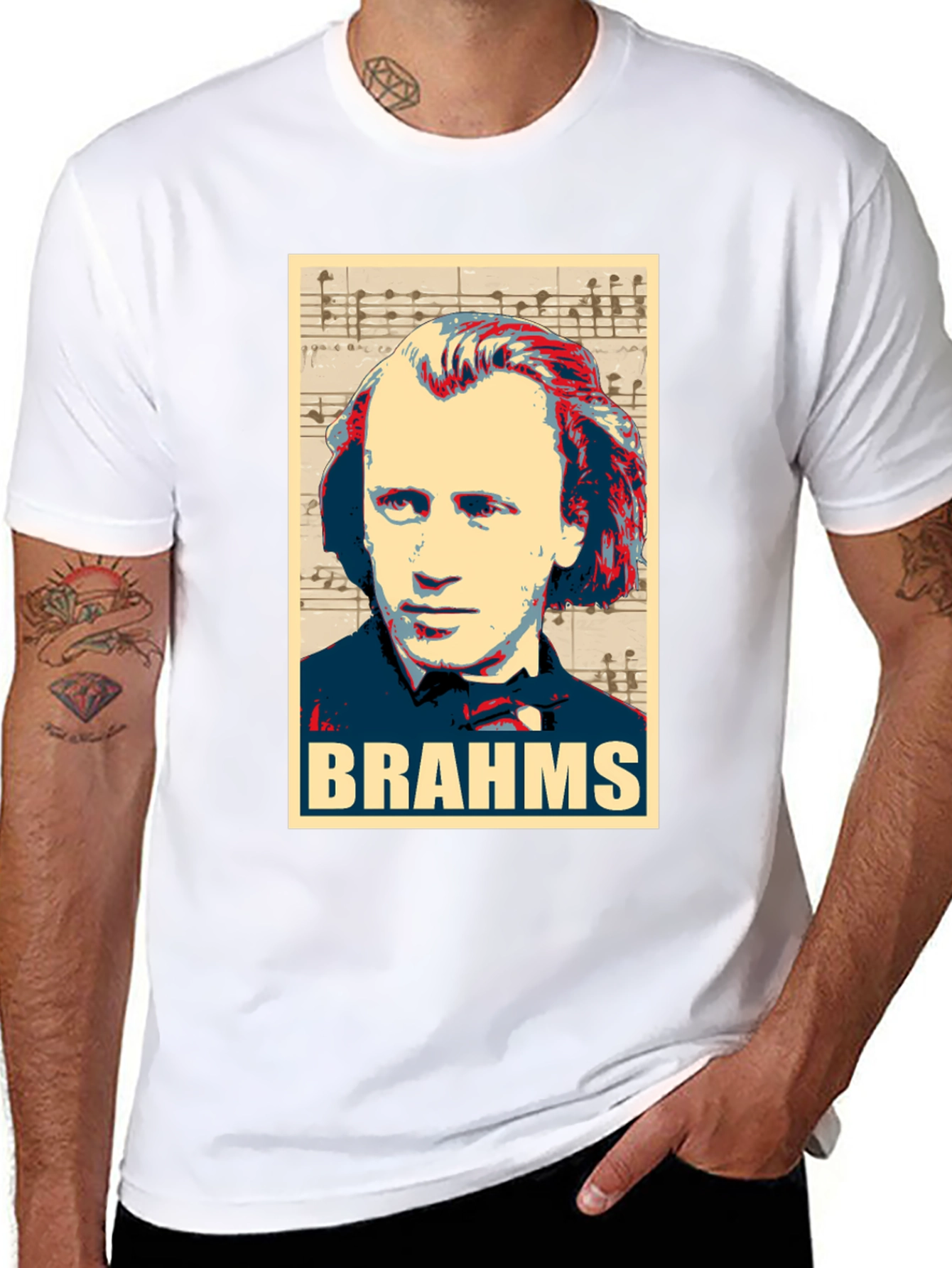 Johannes Brahms Portrait Graphic T-Shirt