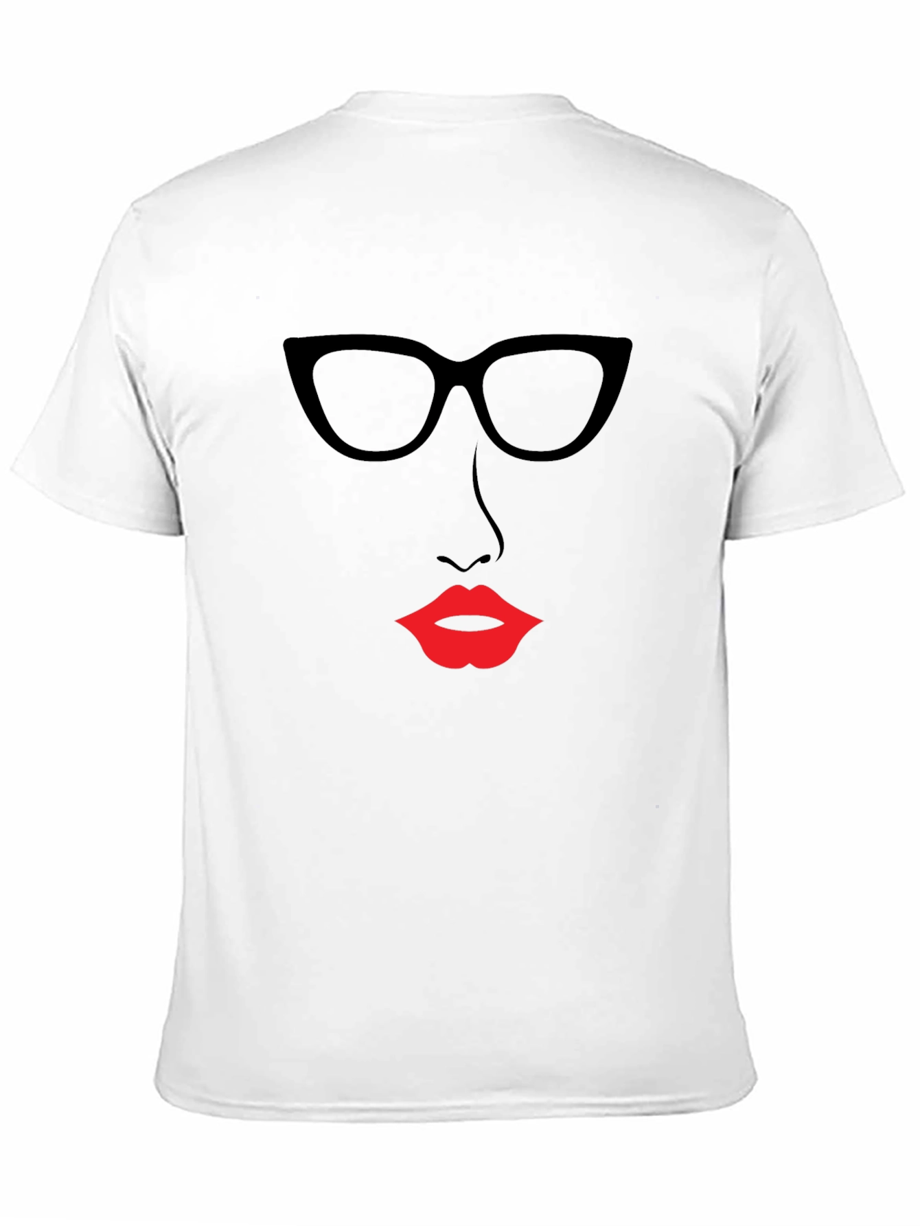 Chic Silhouette Tee - Bold Lip & Glasses