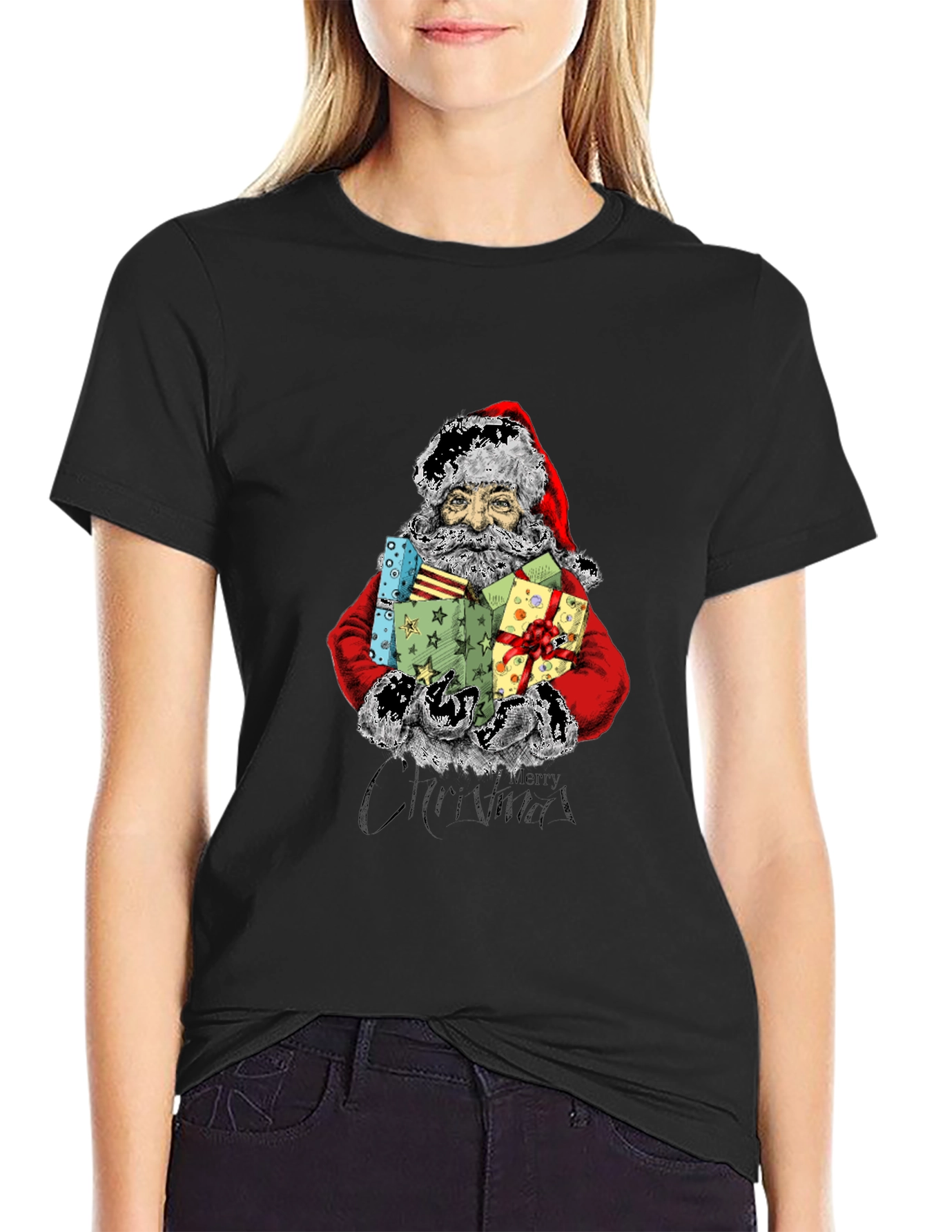 Festive Santa Claus T-Shirt - Holiday Cheer
