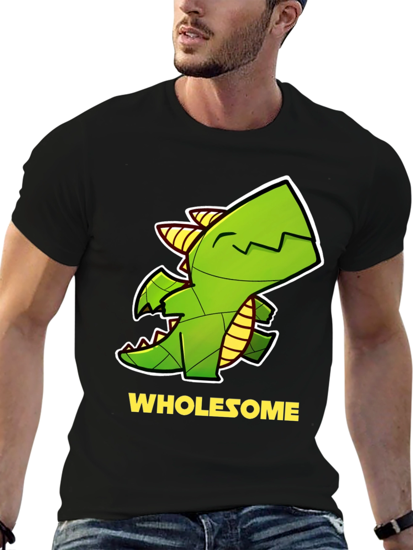 Wholesome Dragon Graphic Tee - Black