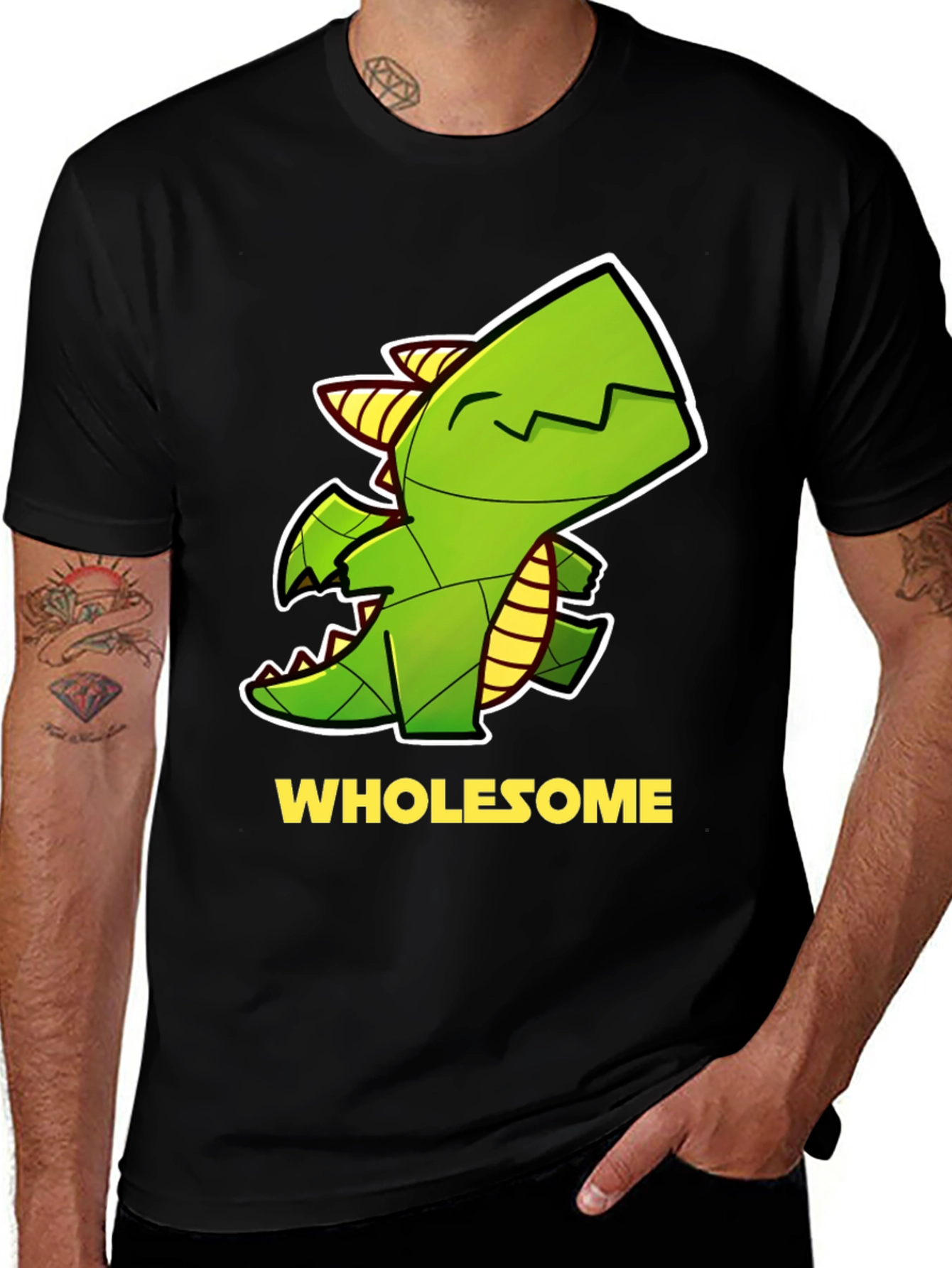Wholesome Dragon Graphic Tee - Black