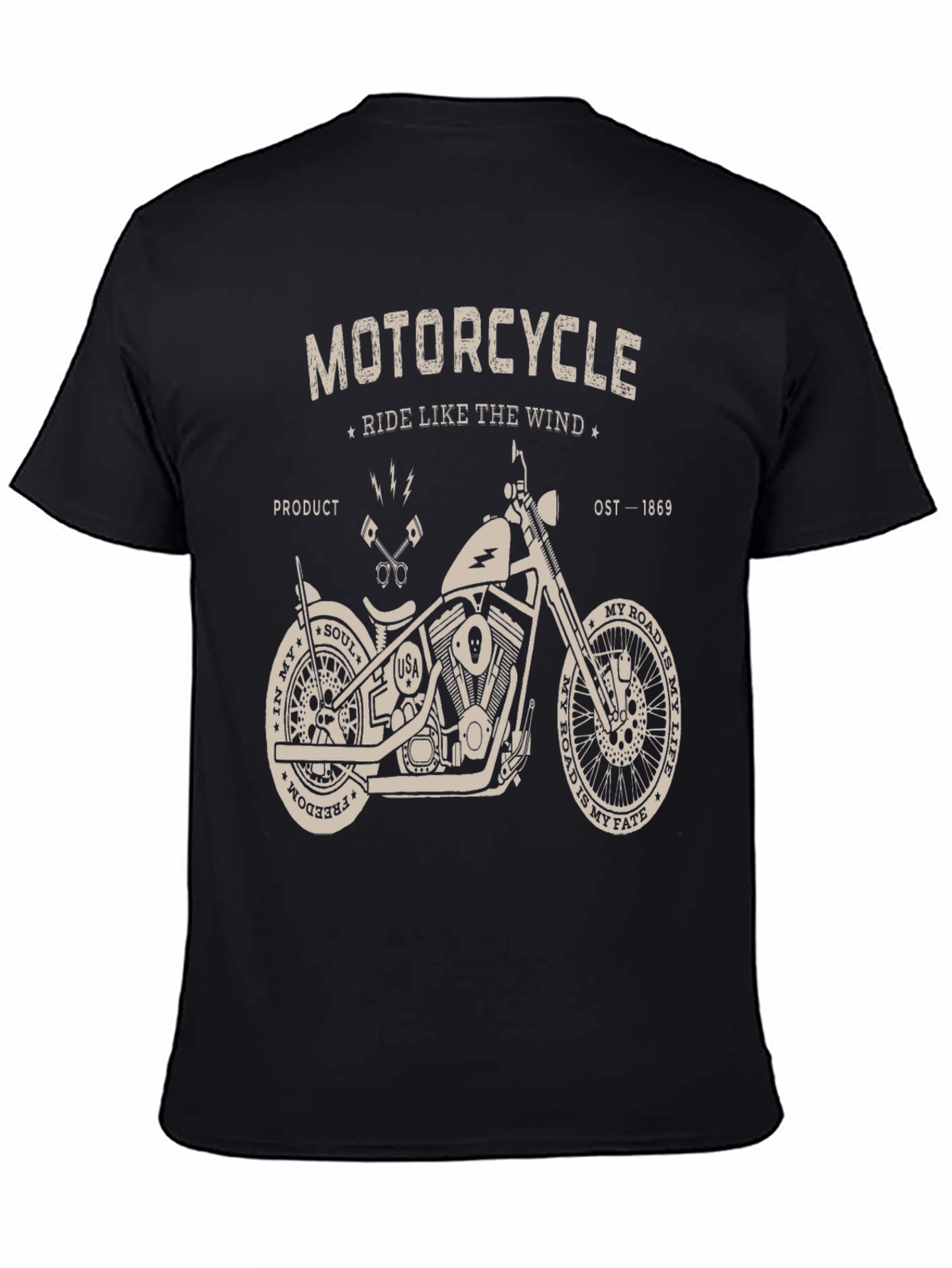 Motorcycle Ride Like The Wind Graphic T-Shirt