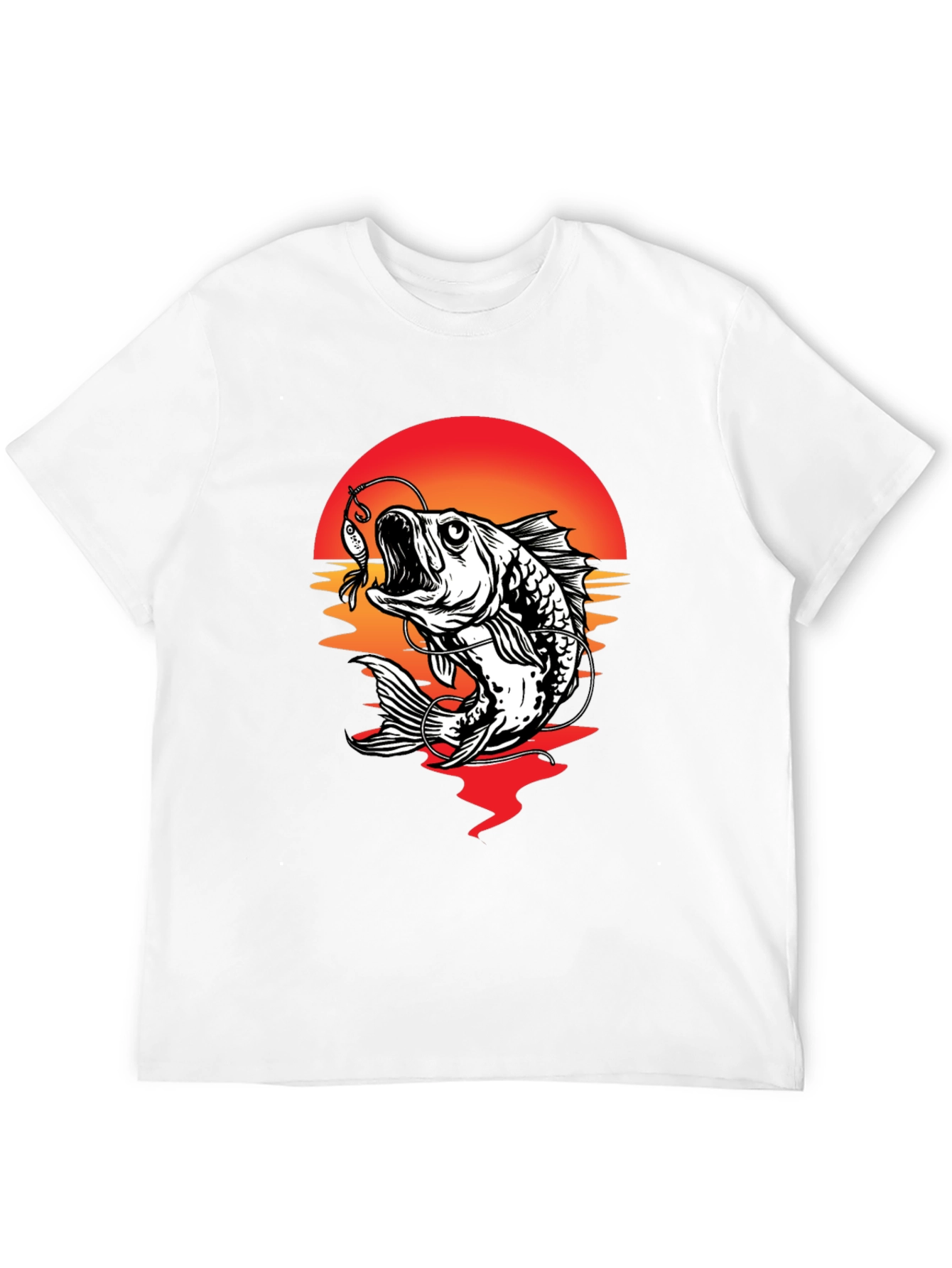 Bass Fishing Sunset Graphic Tee