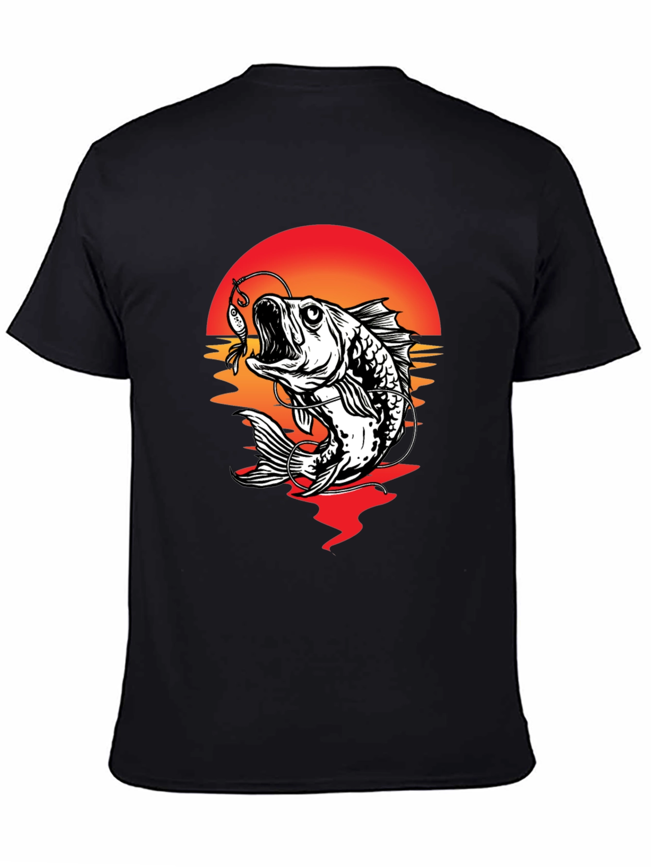 Bass Fishing Sunset Graphic Tee