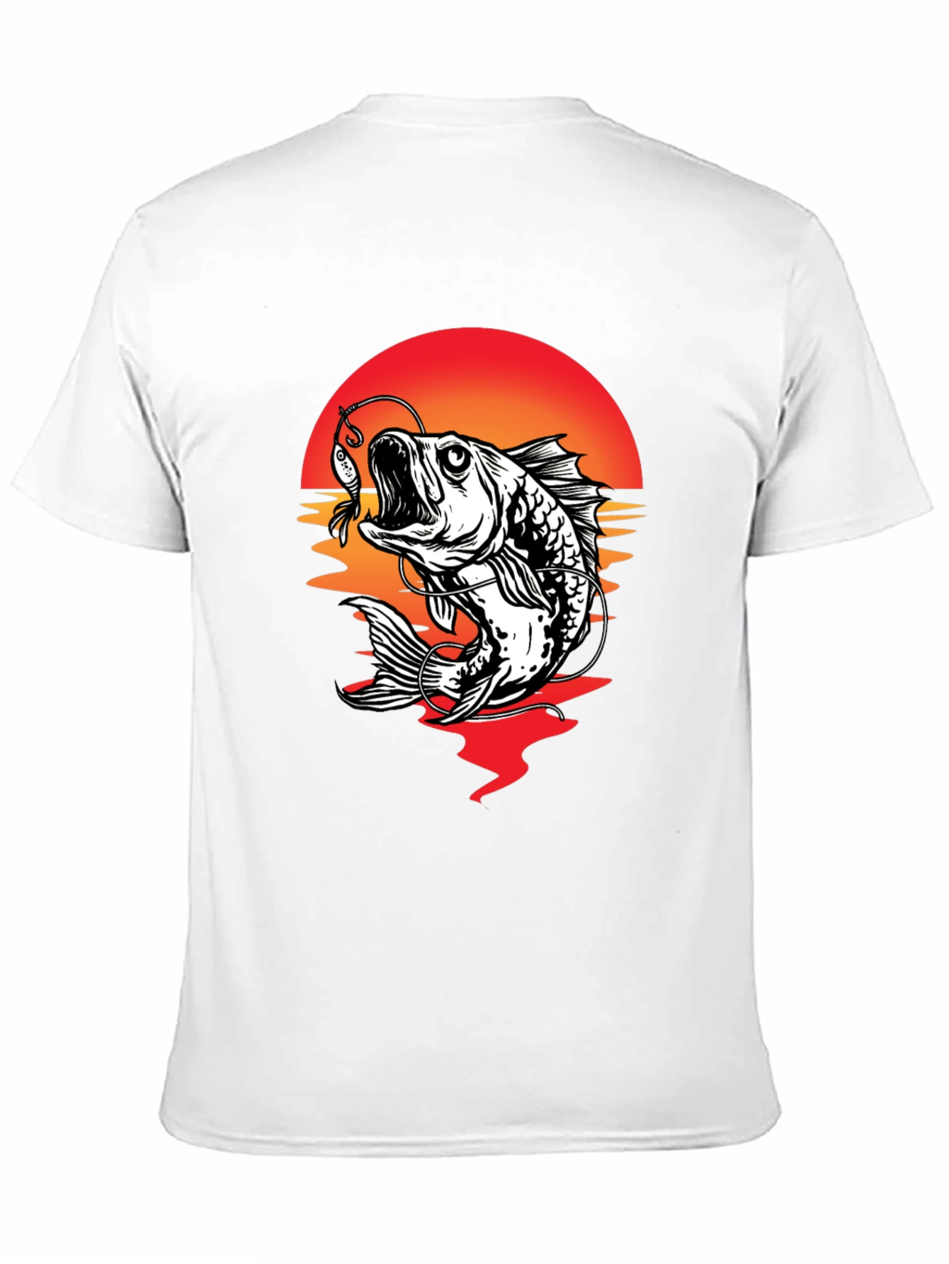 Bass Fishing Sunset Graphic Tee