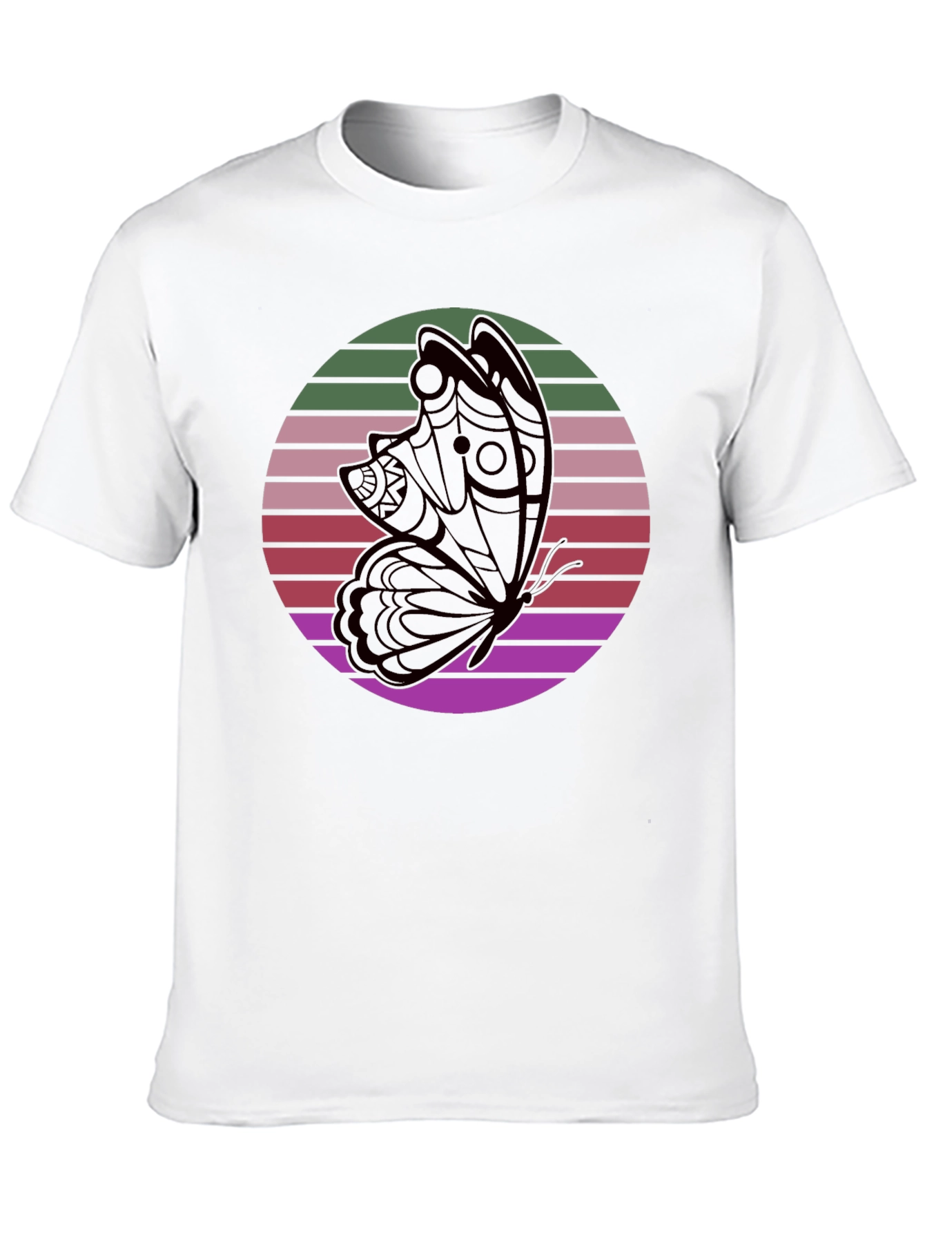 Retro Butterfly Black T-Shirt