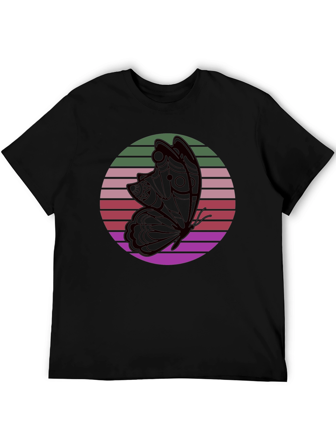 Retro Butterfly Black T-Shirt