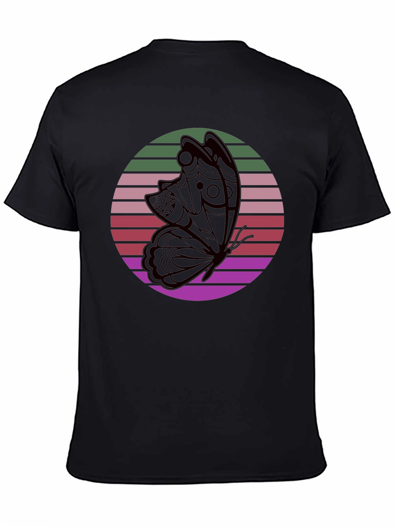 Retro Butterfly Black T-Shirt