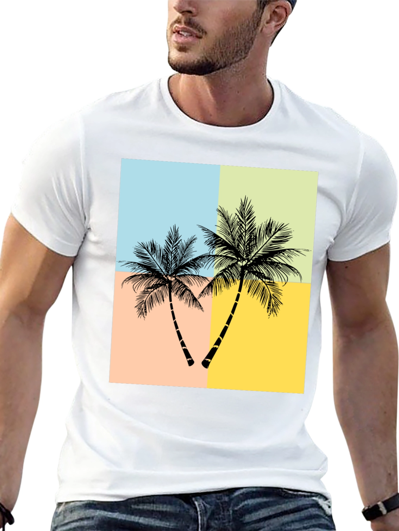 Retro Palm Tree Graphic T-Shirt