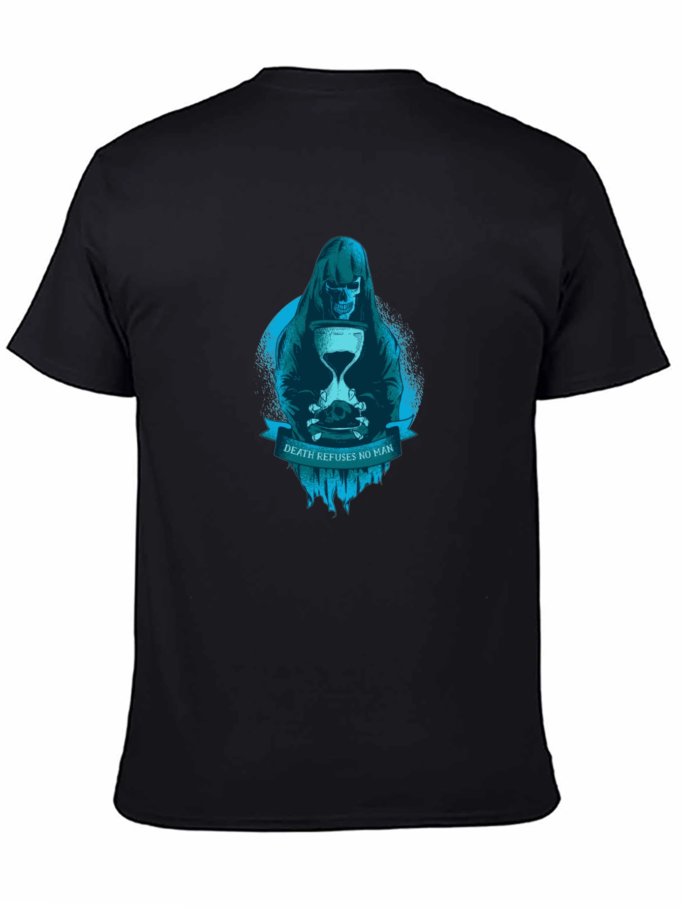 Grim Reaper Death Refuses No Man Graphic T-Shirt
