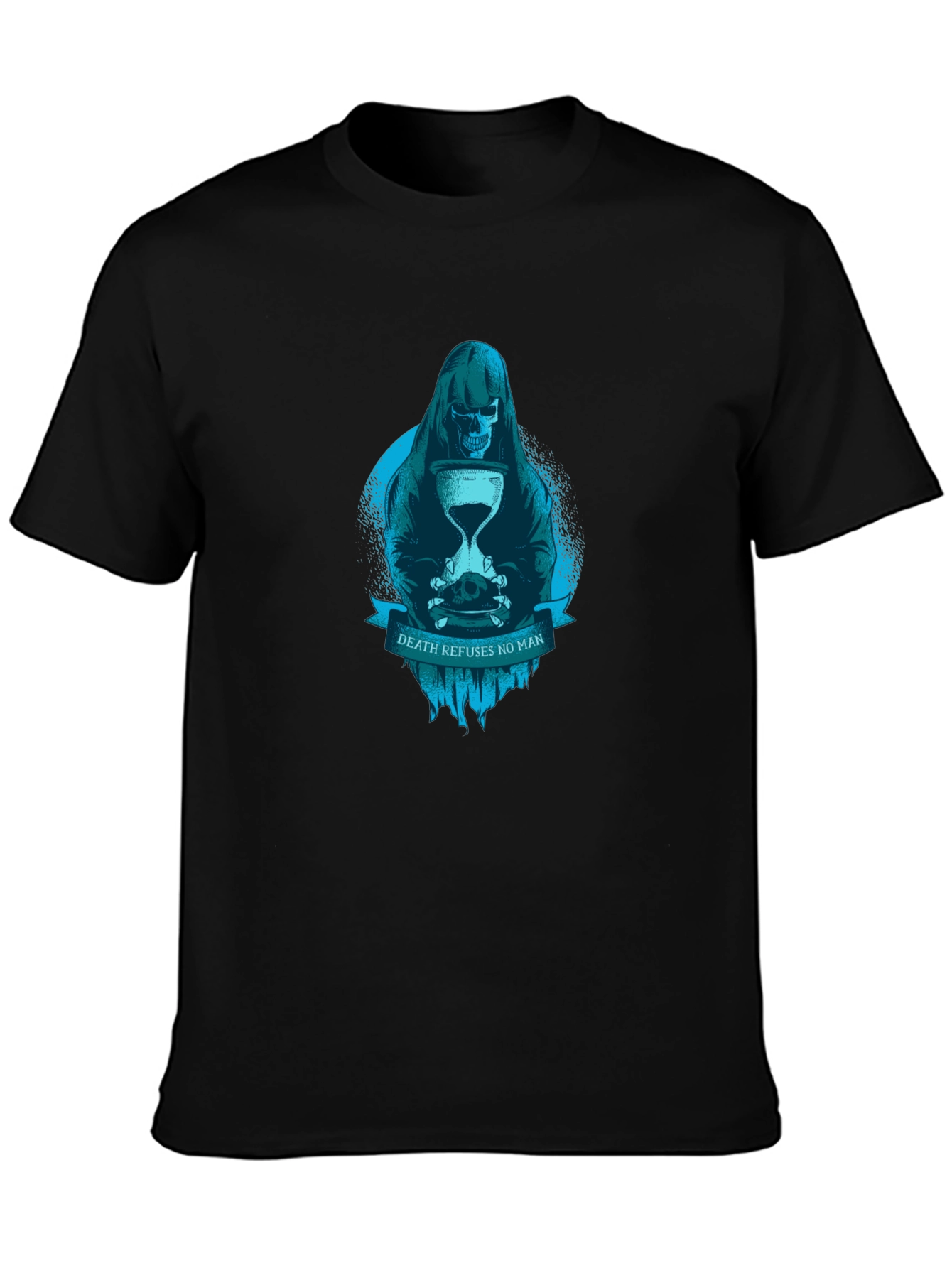 Grim Reaper Death Refuses No Man Graphic T-Shirt