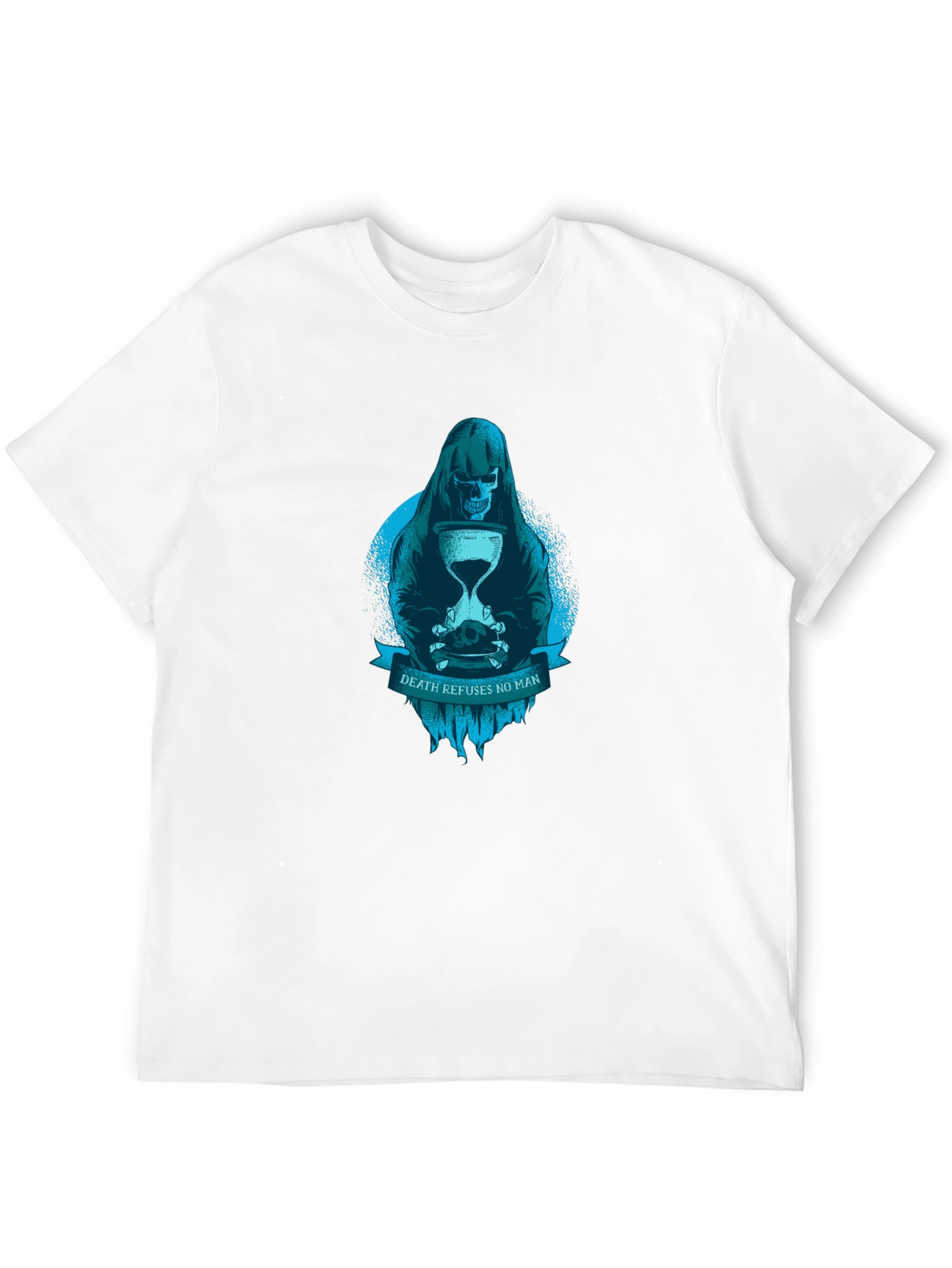 Grim Reaper Death Refuses No Man Graphic T-Shirt