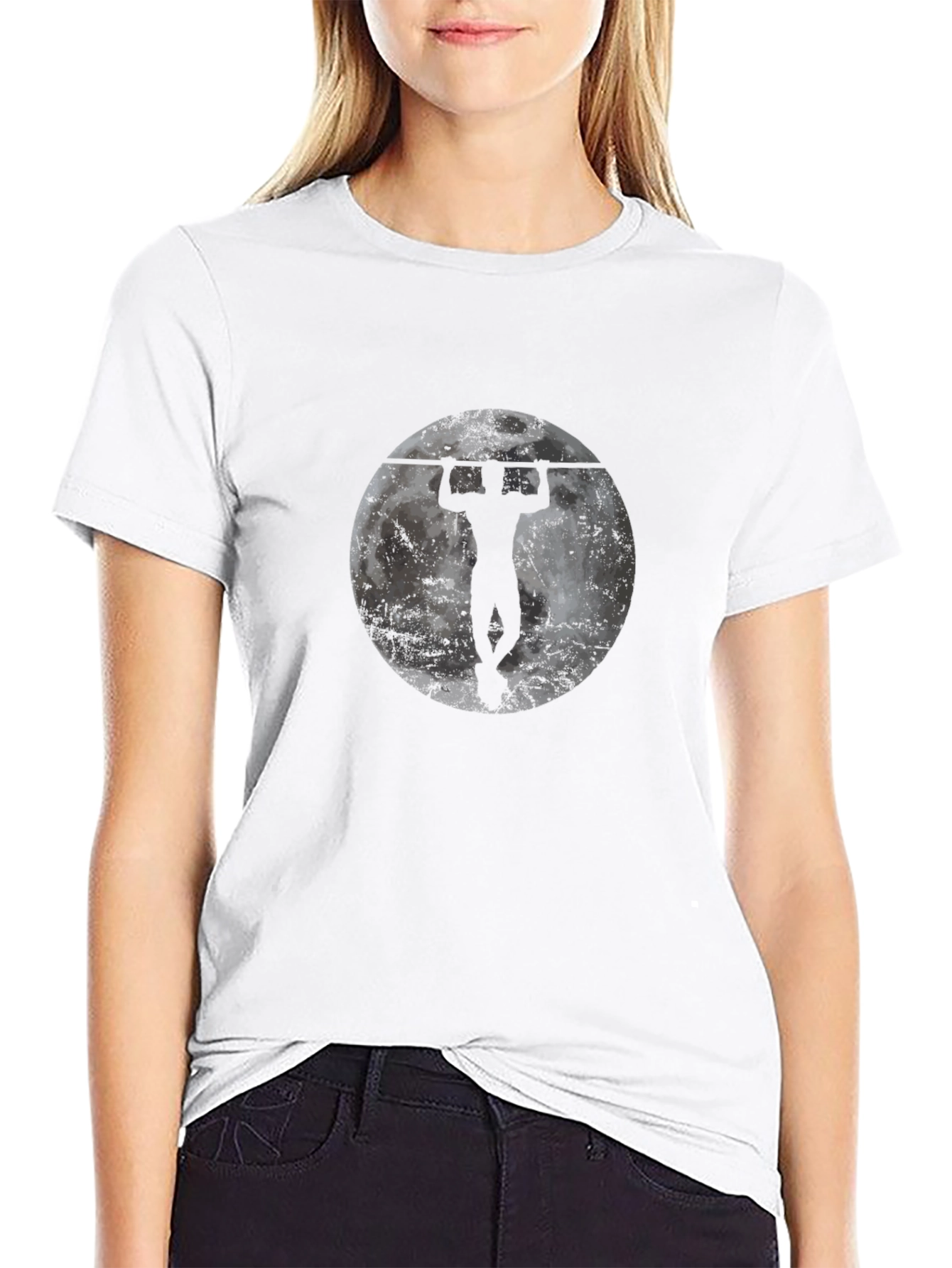 Pull-Up Moon Graphic Tee - Strength & Fitness