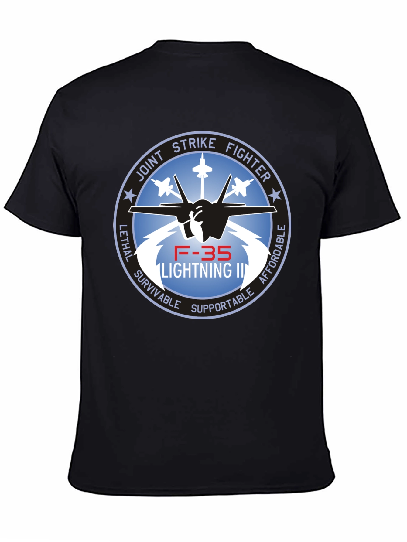 F-35 Lightning II Joint Strike Fighter Black T-Shirt