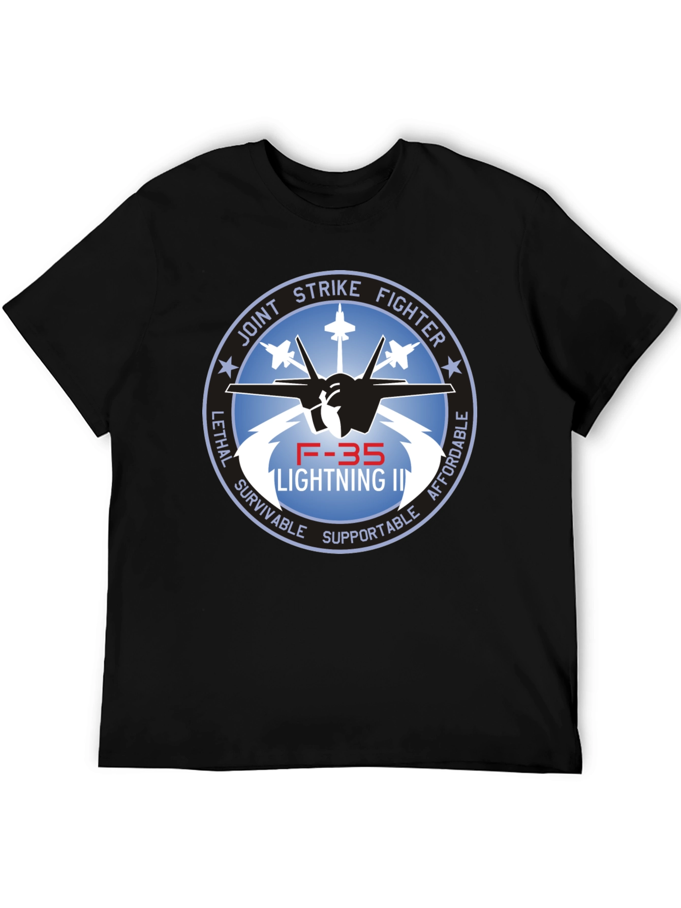 F-35 Lightning II Joint Strike Fighter Black T-Shirt
