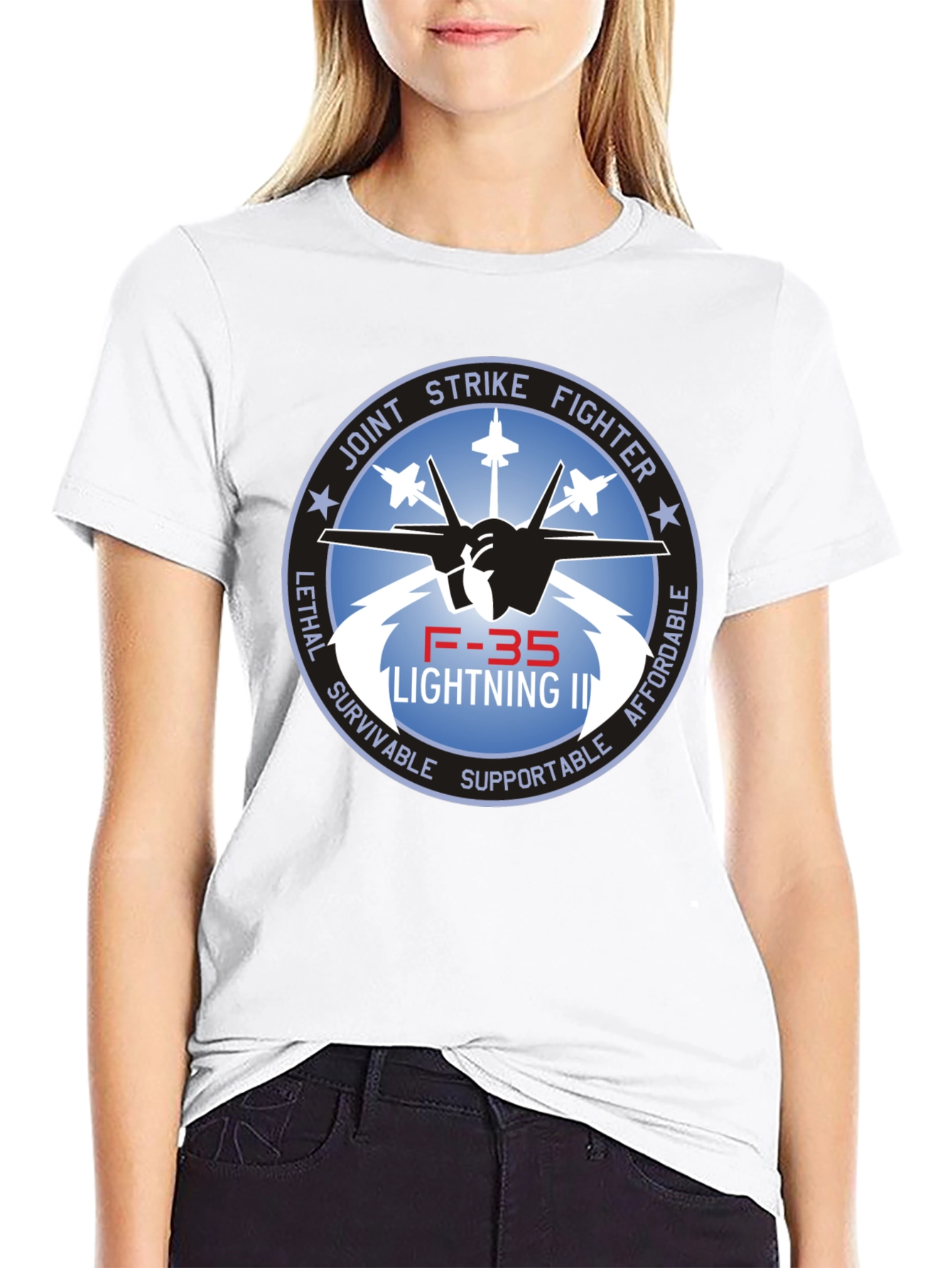 F-35 Lightning II Joint Strike Fighter Black T-Shirt