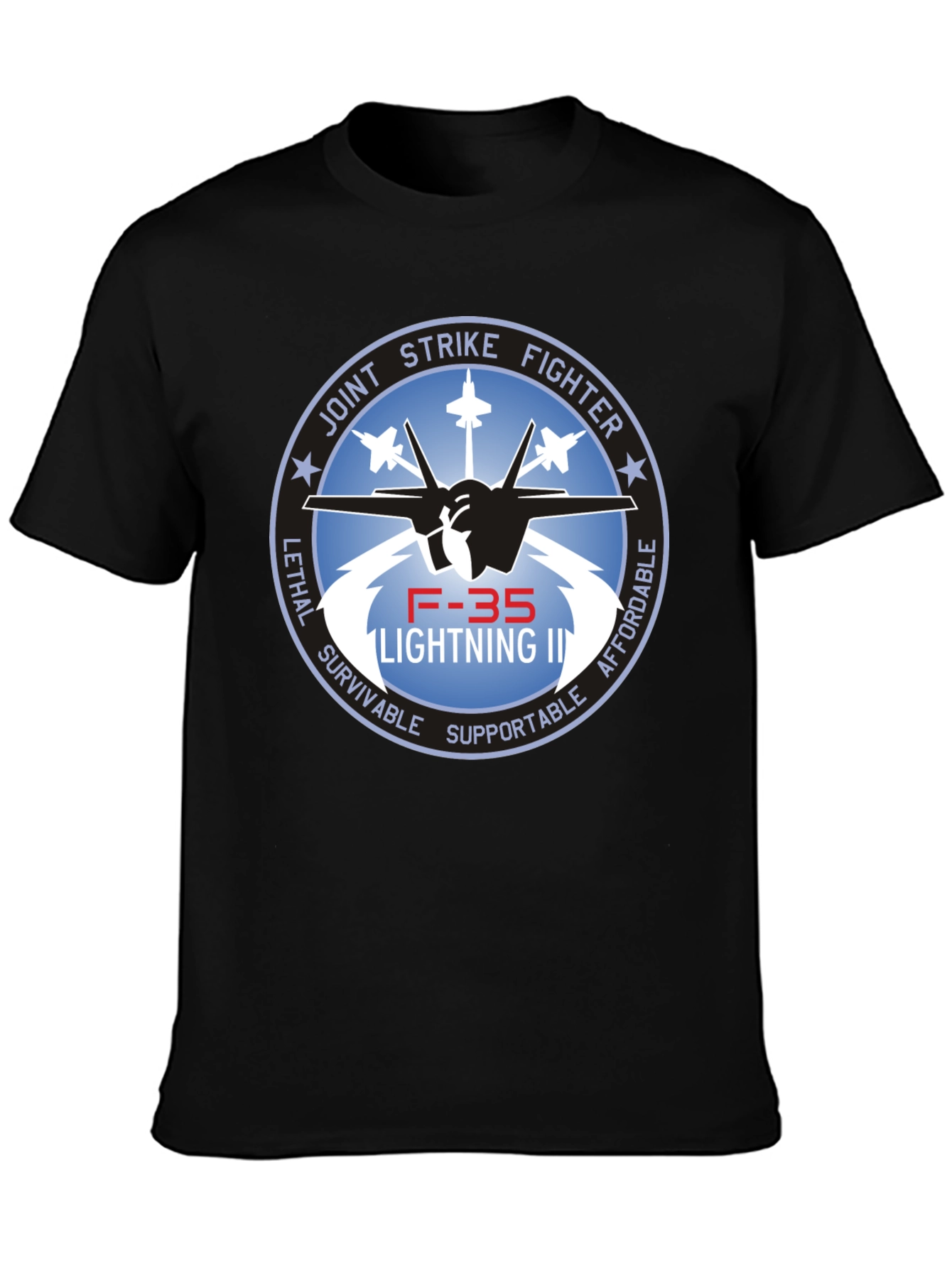 F-35 Lightning II Joint Strike Fighter Black T-Shirt