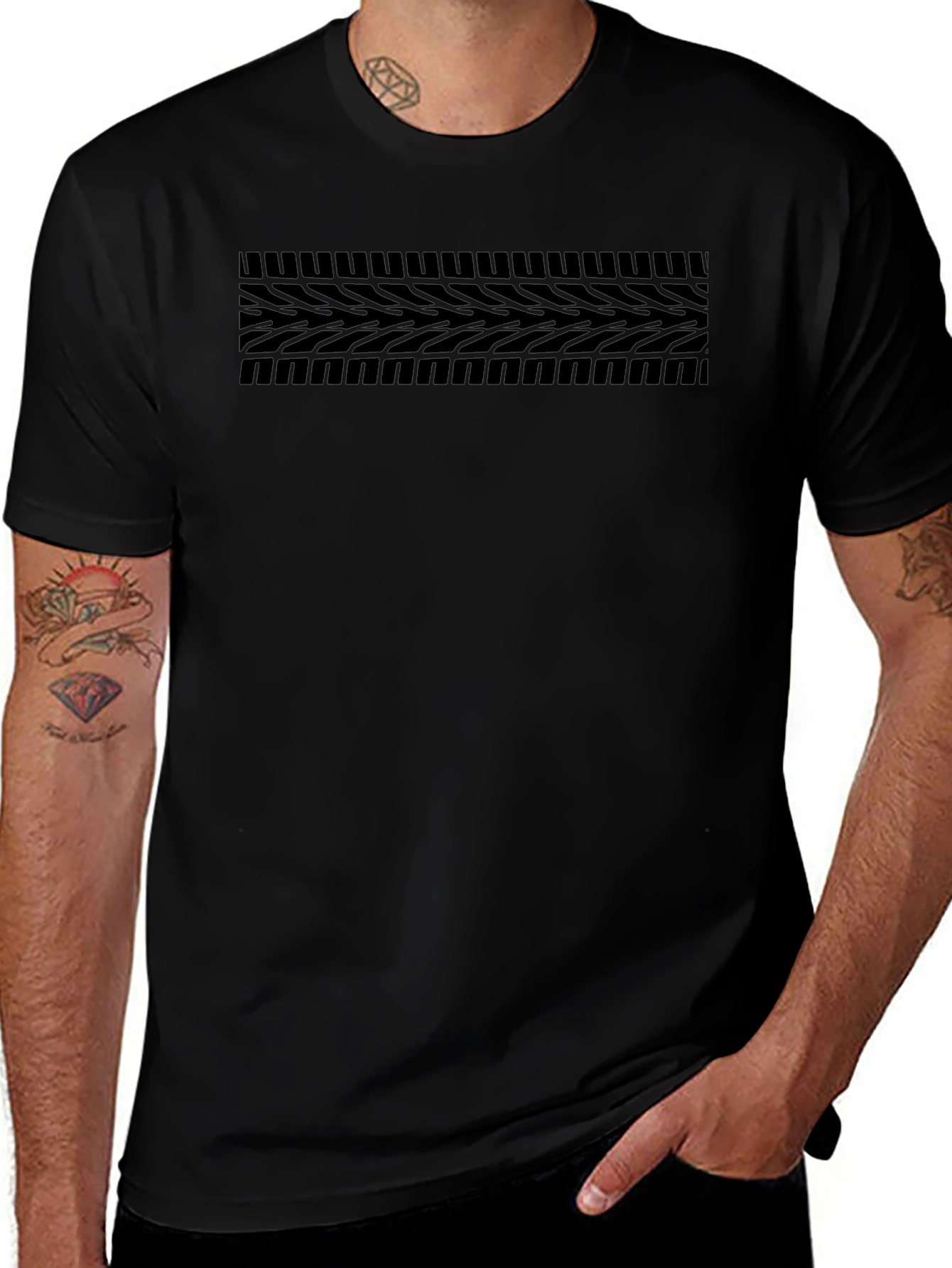 Black Tire Tread T-Shirt - Automotive Enthusiast Tee
