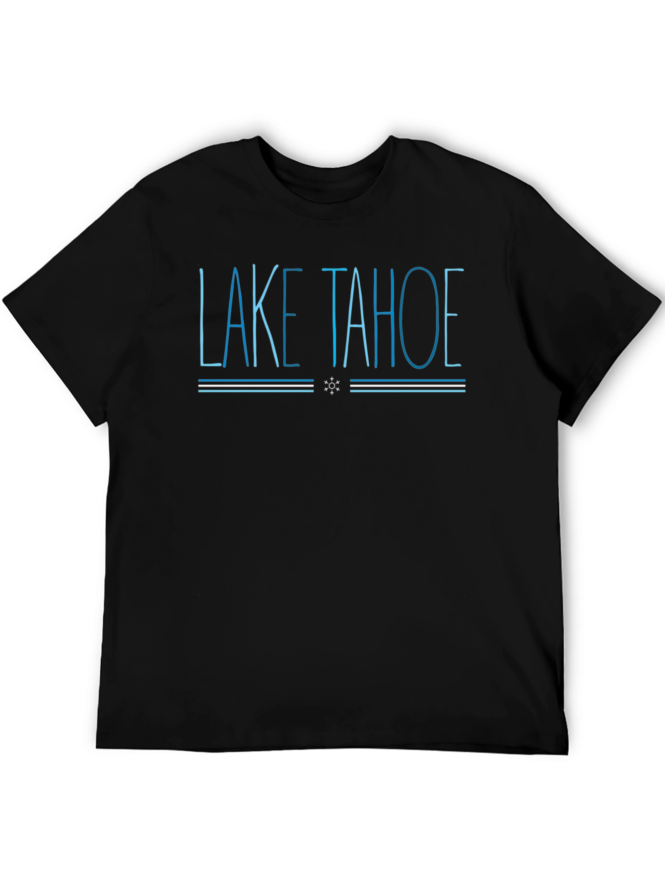 Lake Tahoe Graphic Print Black T-Shirt