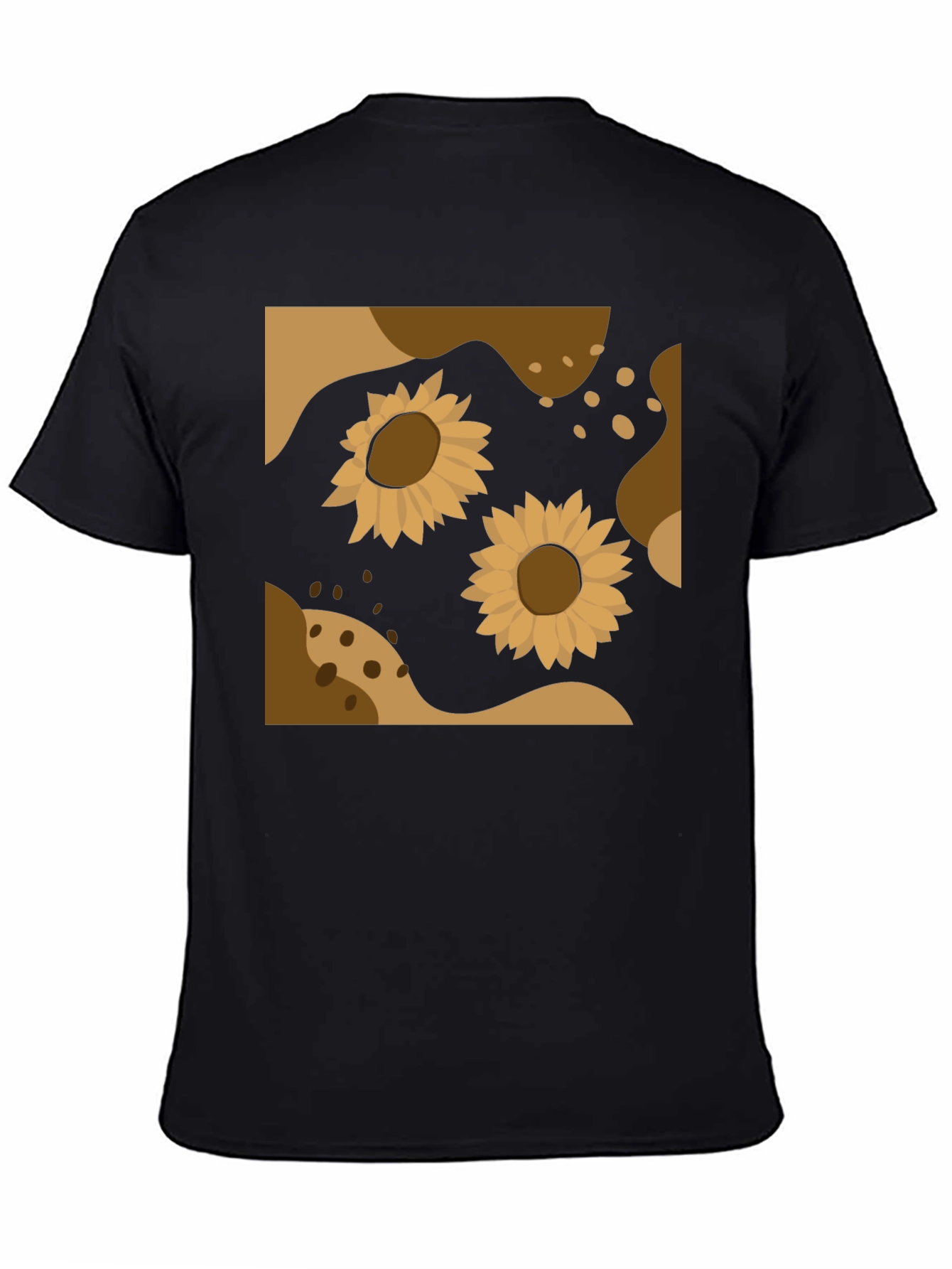 Sunflower Abstract Graphic Black Tee